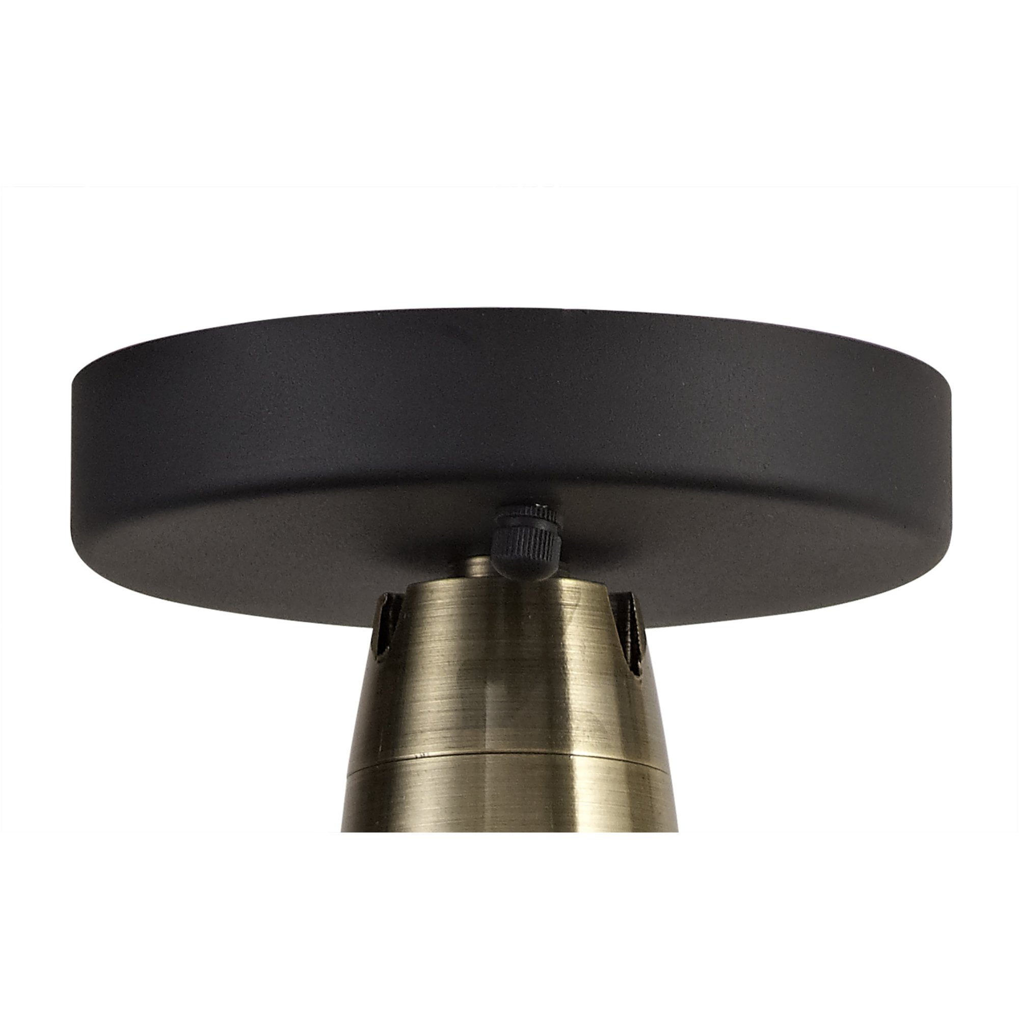 Fabula Catherine Semi-Flush Light - Matt Black & Antique Brass - IP65