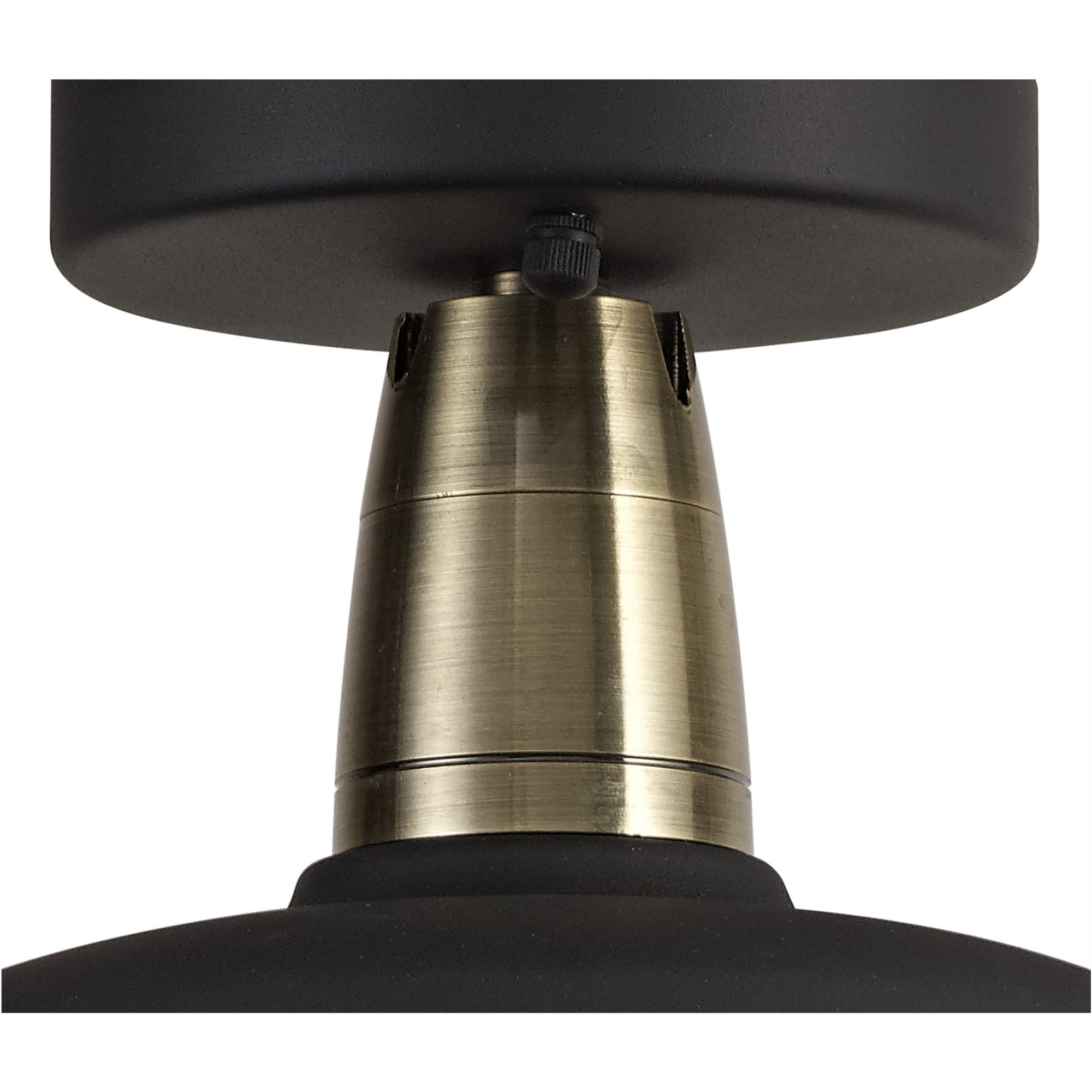 Fabula Catherine Semi-Flush Light - Matt Black & Antique Brass - IP65