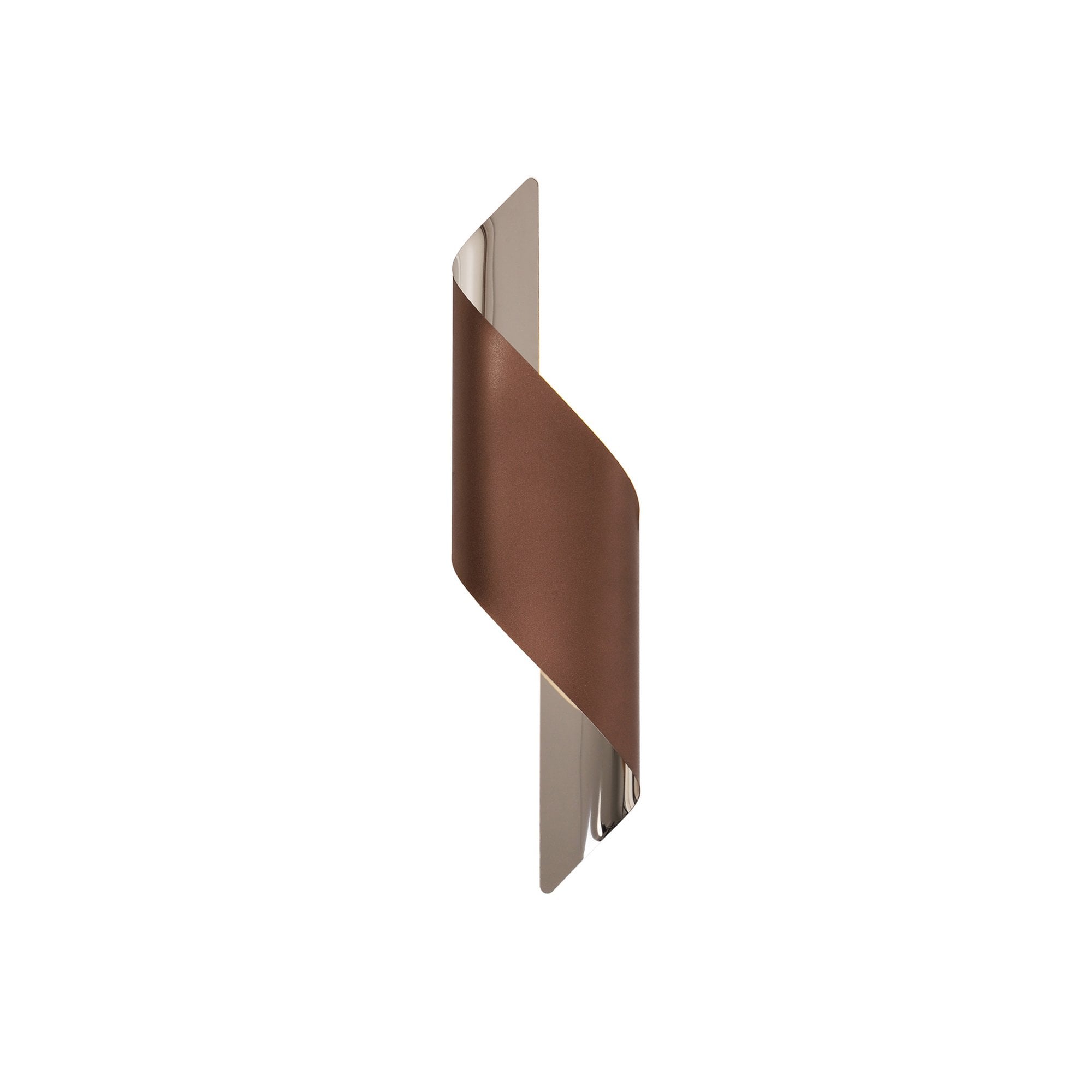 Fabula Barrington Large LED Wall Lamp - Satin Brown & Polished Chrome
