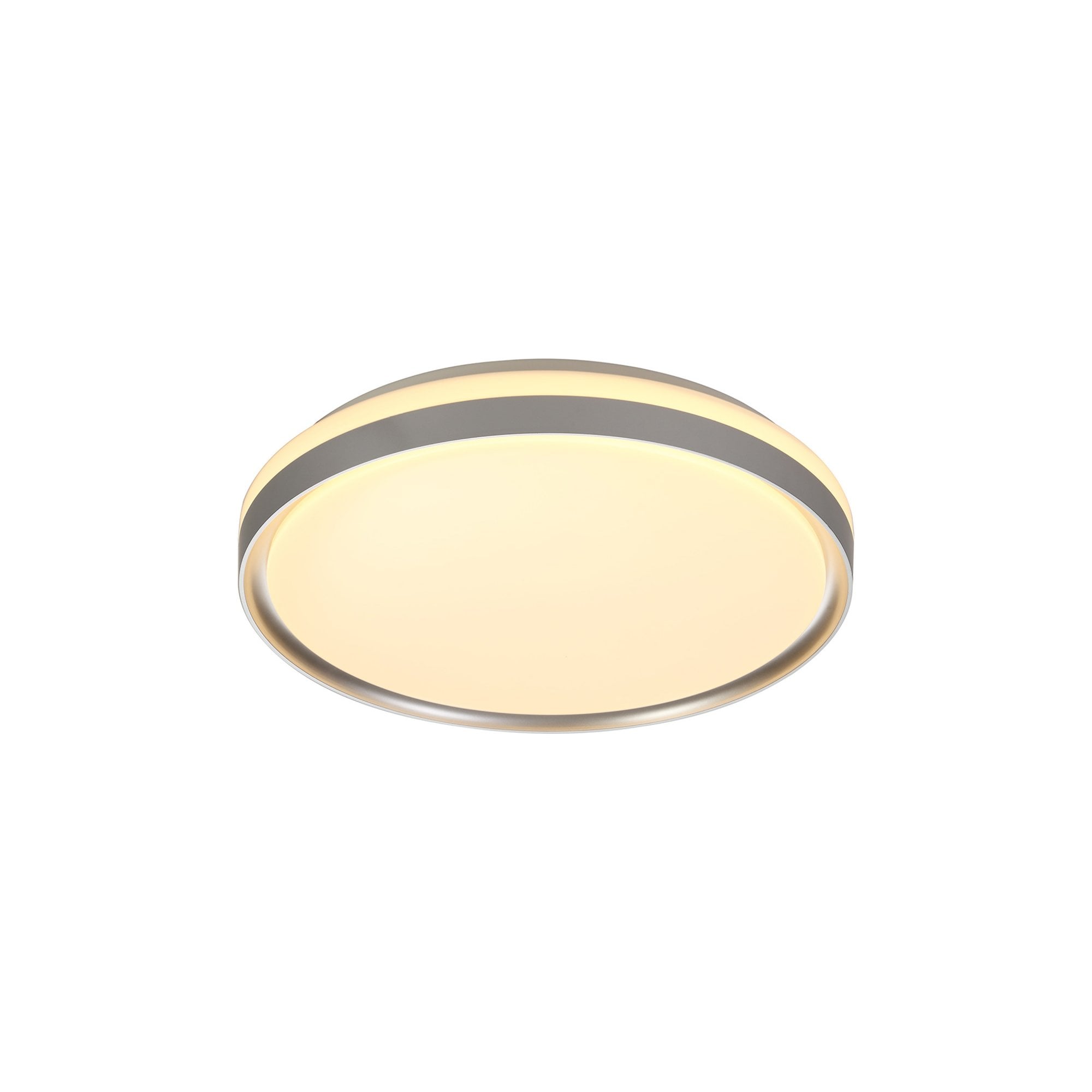 Fabula Carroll 39cm Dimmable LED Flush Light - Silver & White Acrylic - IP44