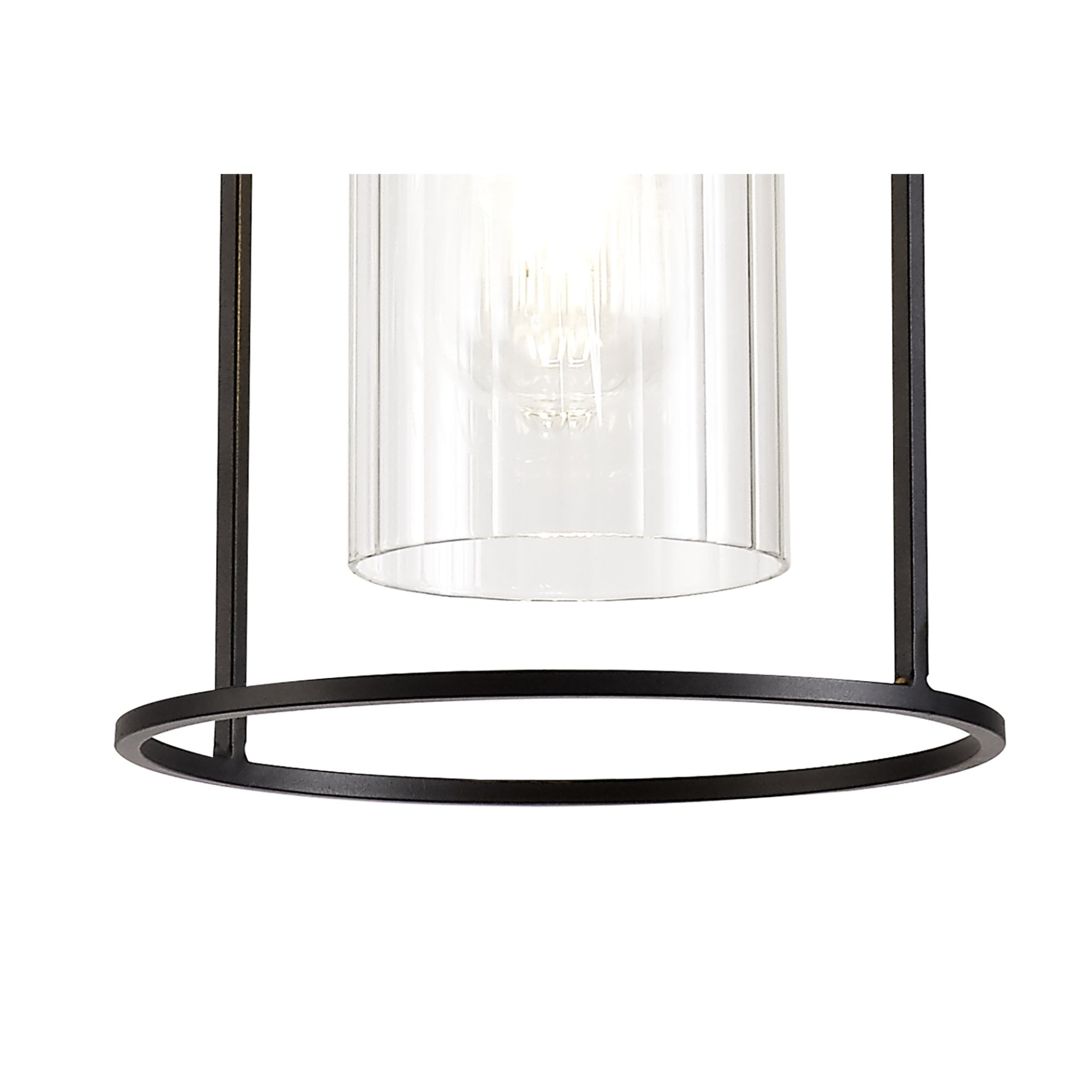 Fabula Rowans Single Pendant - Black & Clear Glass