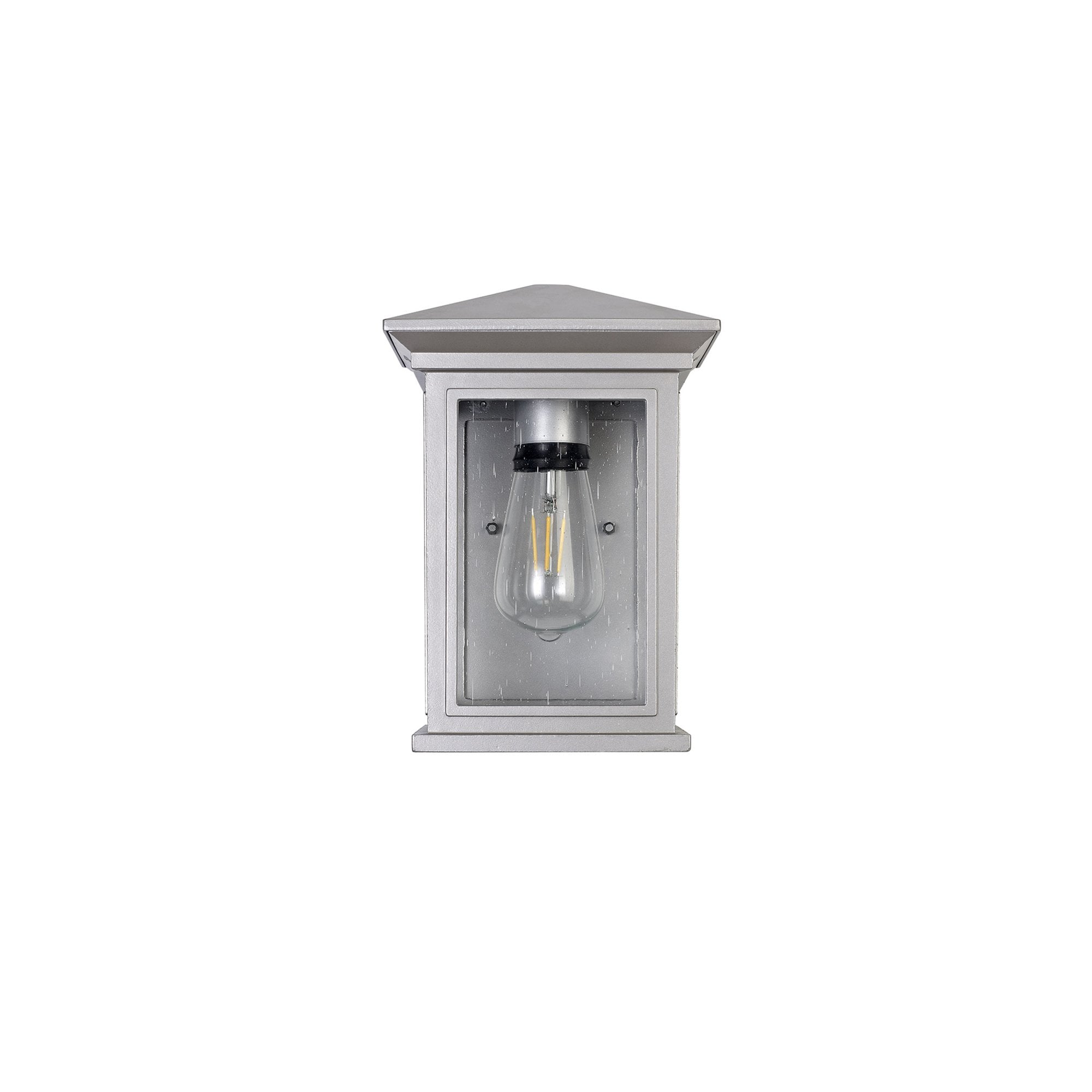 Fabula Campions Flush Wall Lamp - Silver Grey & Clear Seeded Glass - IP54