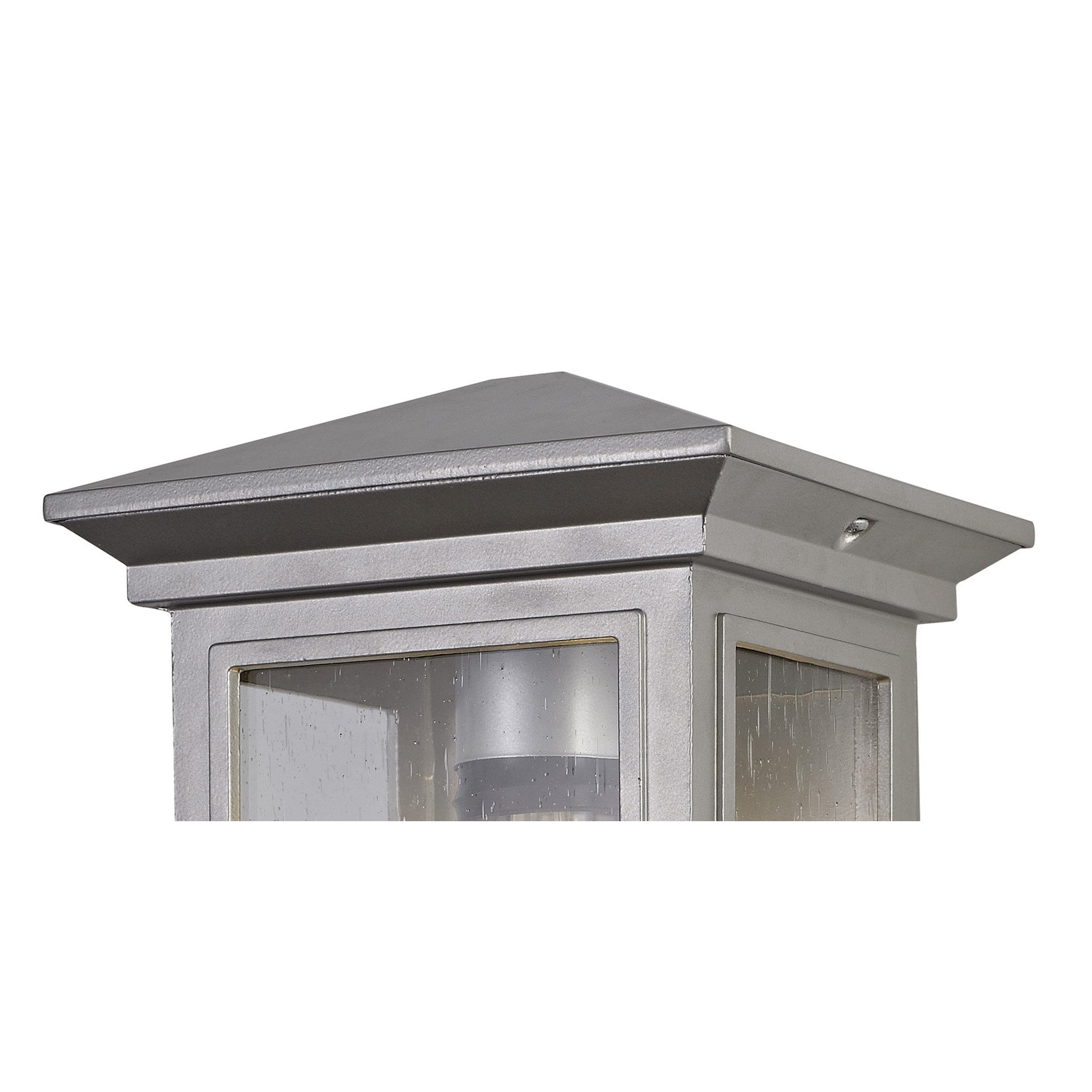 Fabula Campions Flush Wall Lamp - Silver Grey & Clear Seeded Glass - IP54