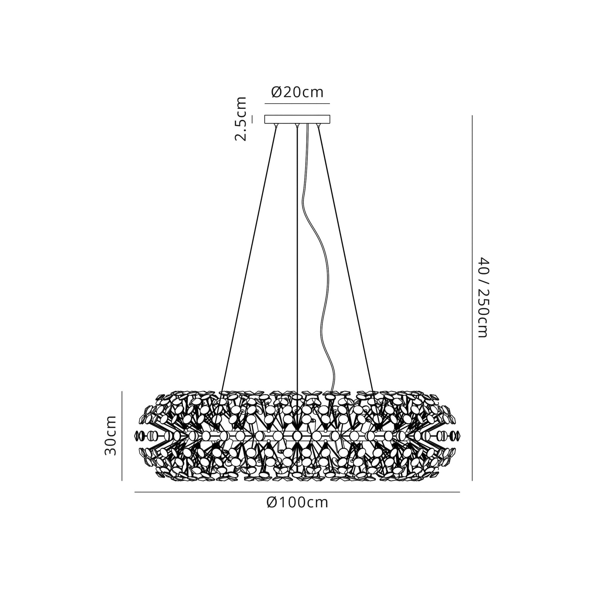 Fabula Grosvenor 26 Light Pendant - French Gold & Crystal