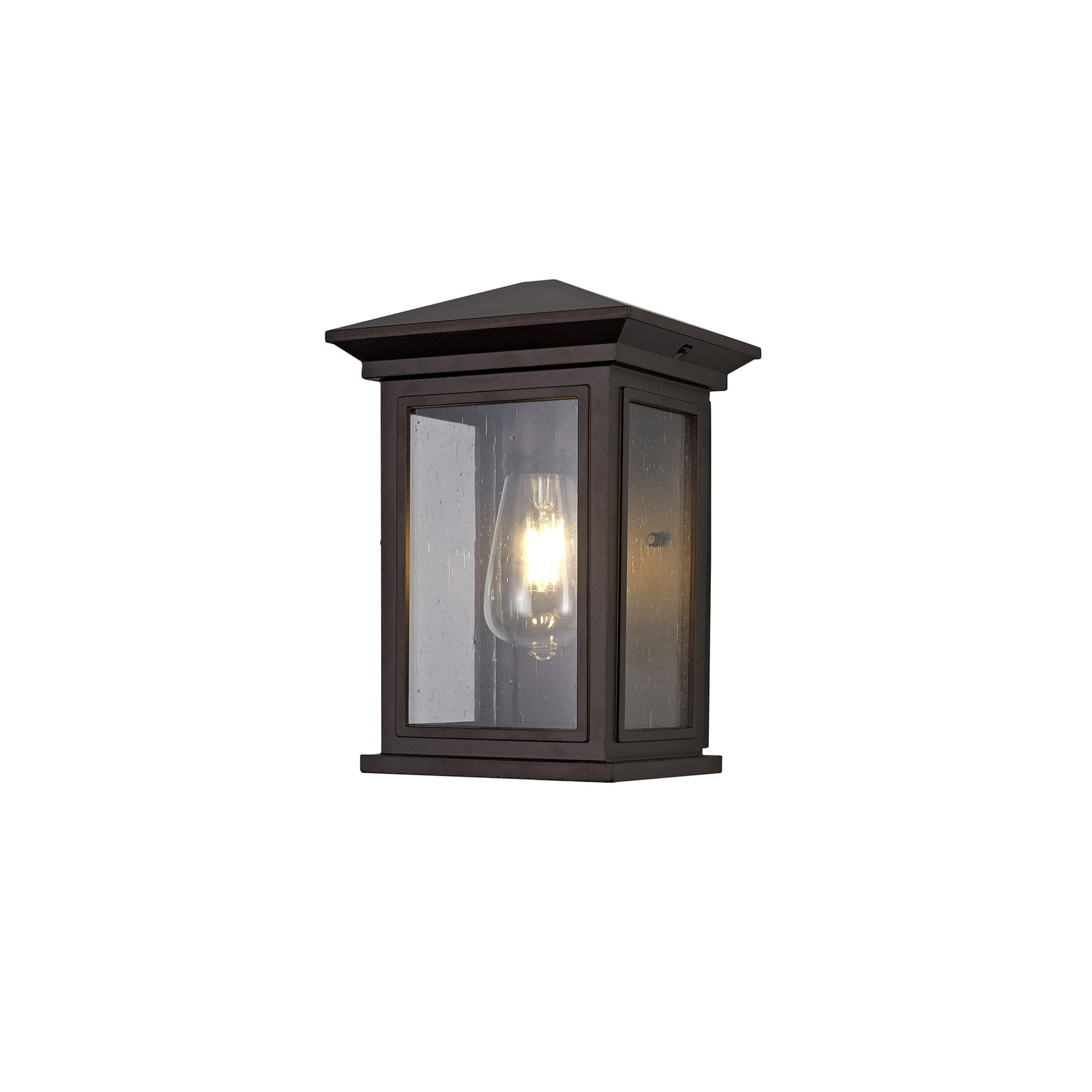 Fabula Campions Flush Wall Lamp - Antique Bronze & Clear Seeded Glass - IP54
