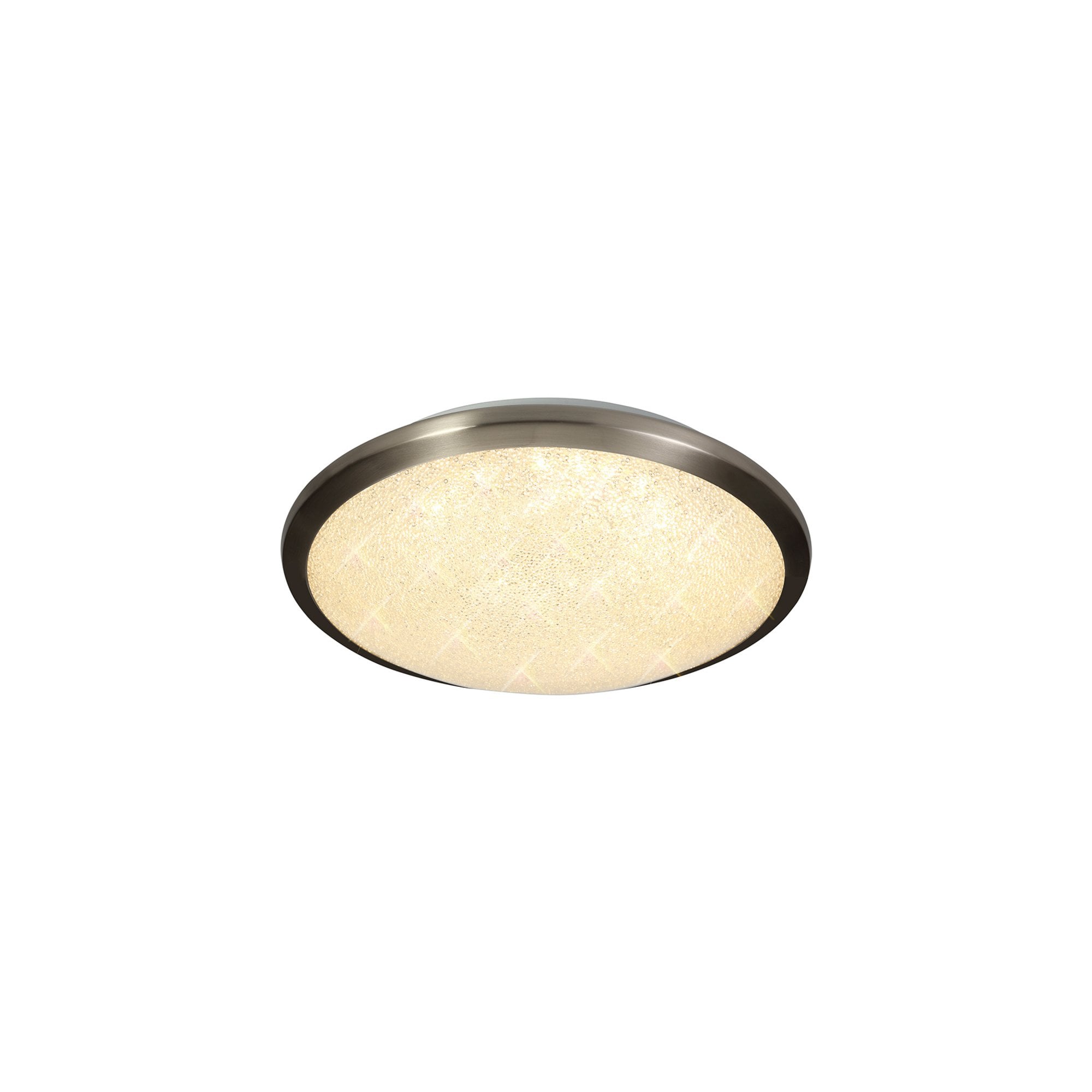 Fabula Lancaster 30cm LED Flush Light - Satin Nickel & Crystaline - IP44