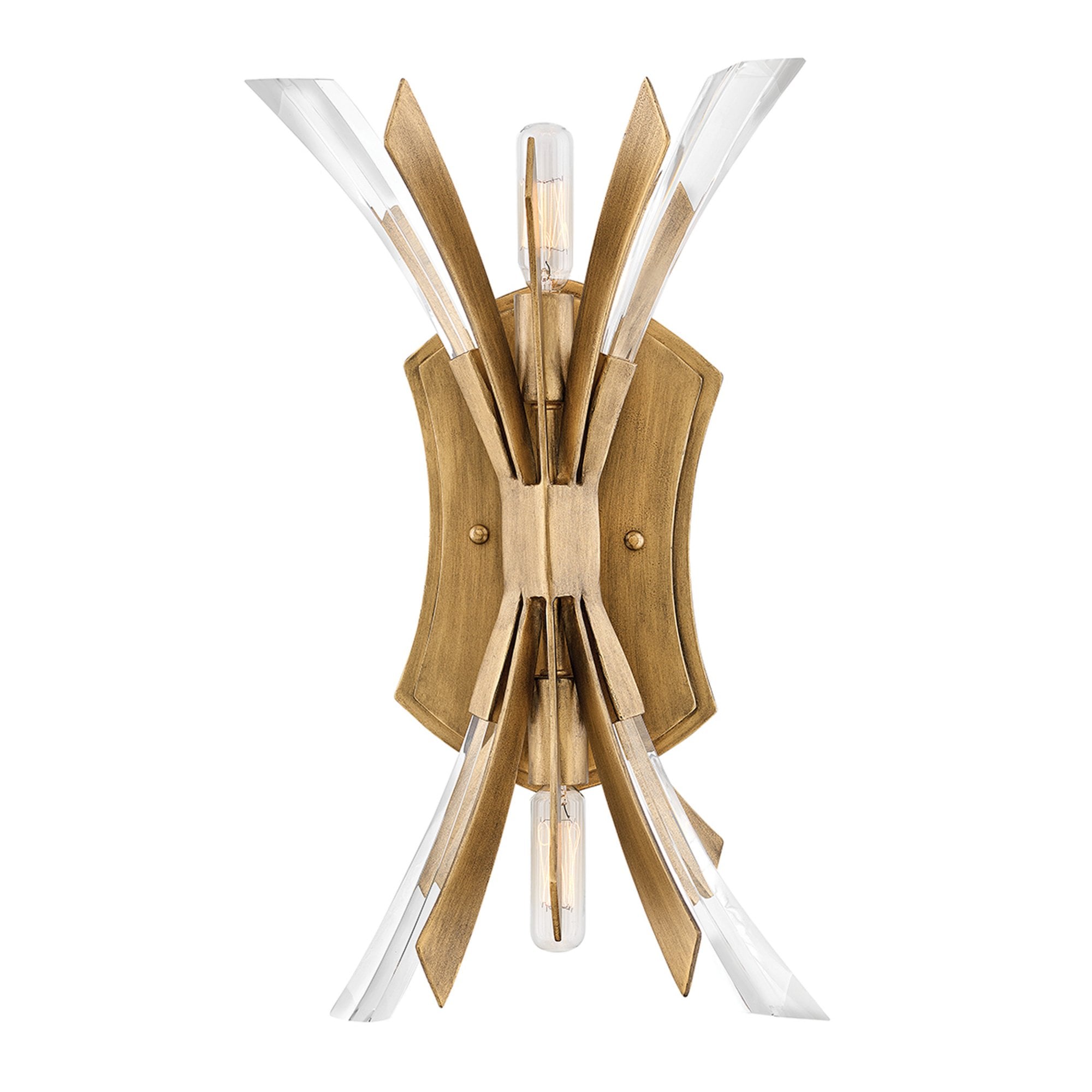 Quintiesse Vida 2 Light Wall Light - Burnished Gold