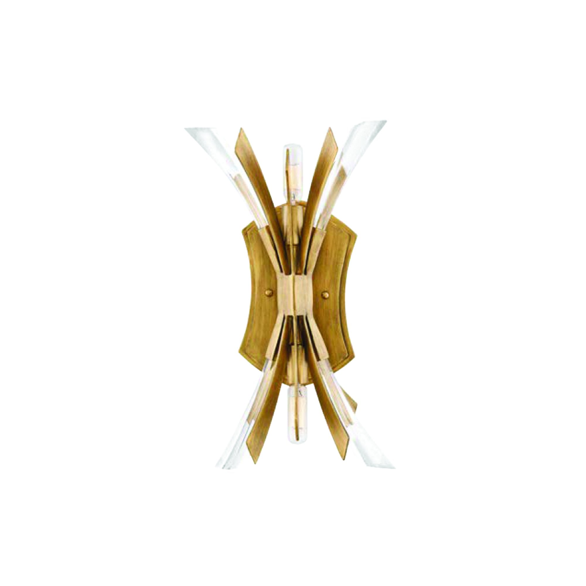 Quintiesse Vida 2 Light Wall Light - Burnished Gold