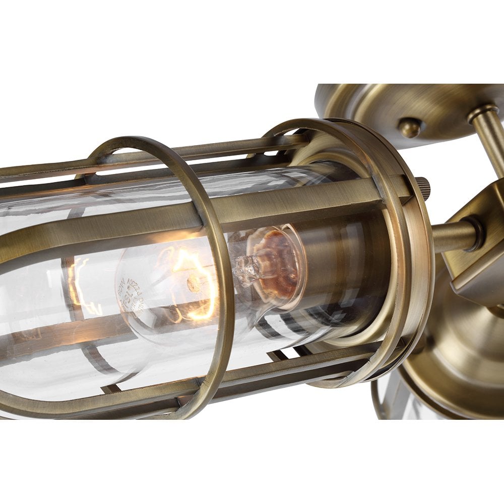 Quintiesse Urban Restoration 3 Light Bathroom Semi-Flush Fitting - Dark Antique Brass