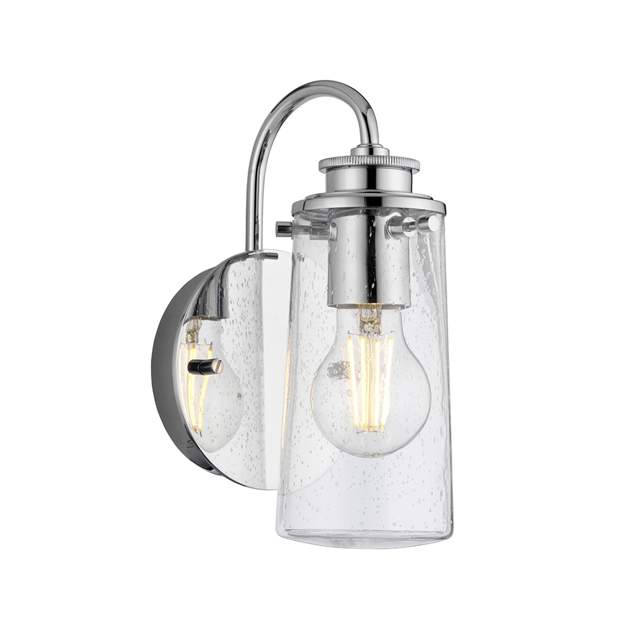 Quintiesse Braelyn Single Bathroom Wall Light - Polished Chrome