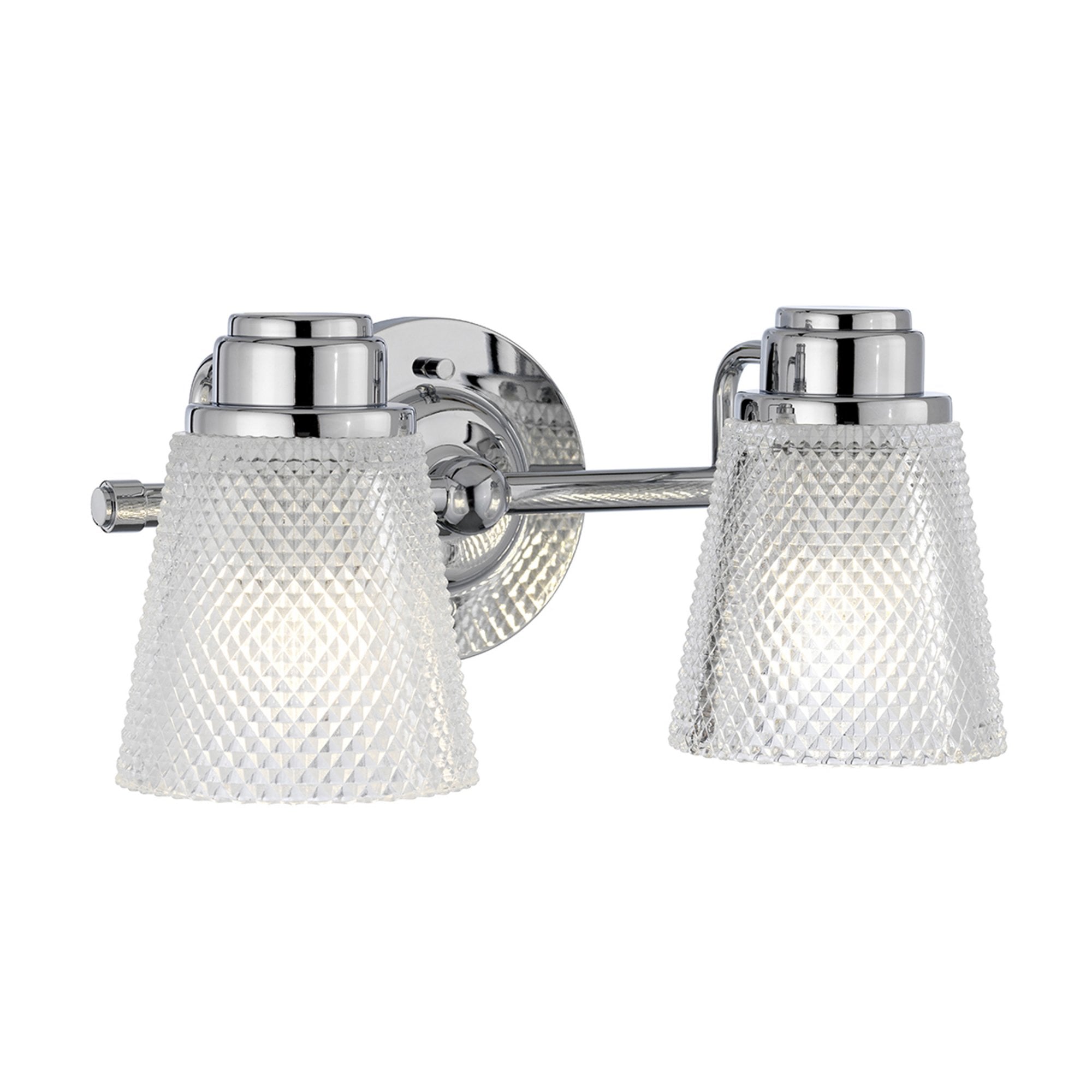 Quintiesse Hudson 2 Light Bathroom Wall Light - Polished Chrome