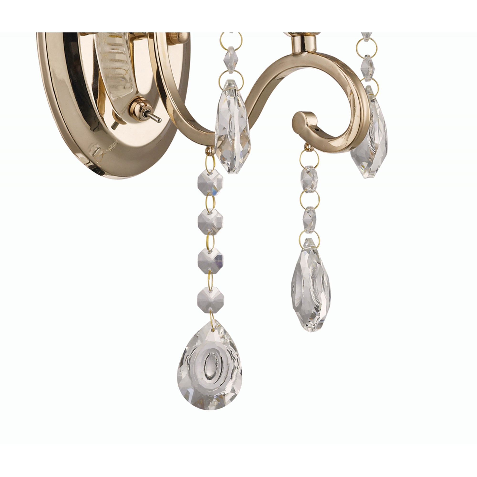 Diyas IL32061 Vela Wall Light Switched 1 Light French Gold/Crystal