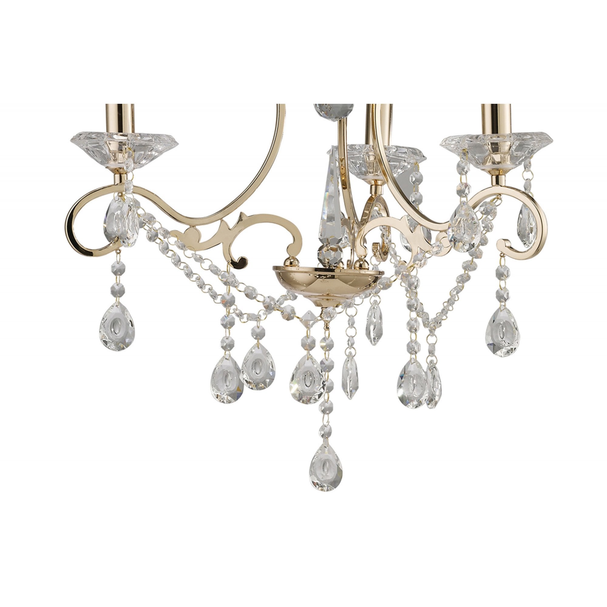 Diyas IL32063 Vela Pendant 3 Light French Gold/Crystal