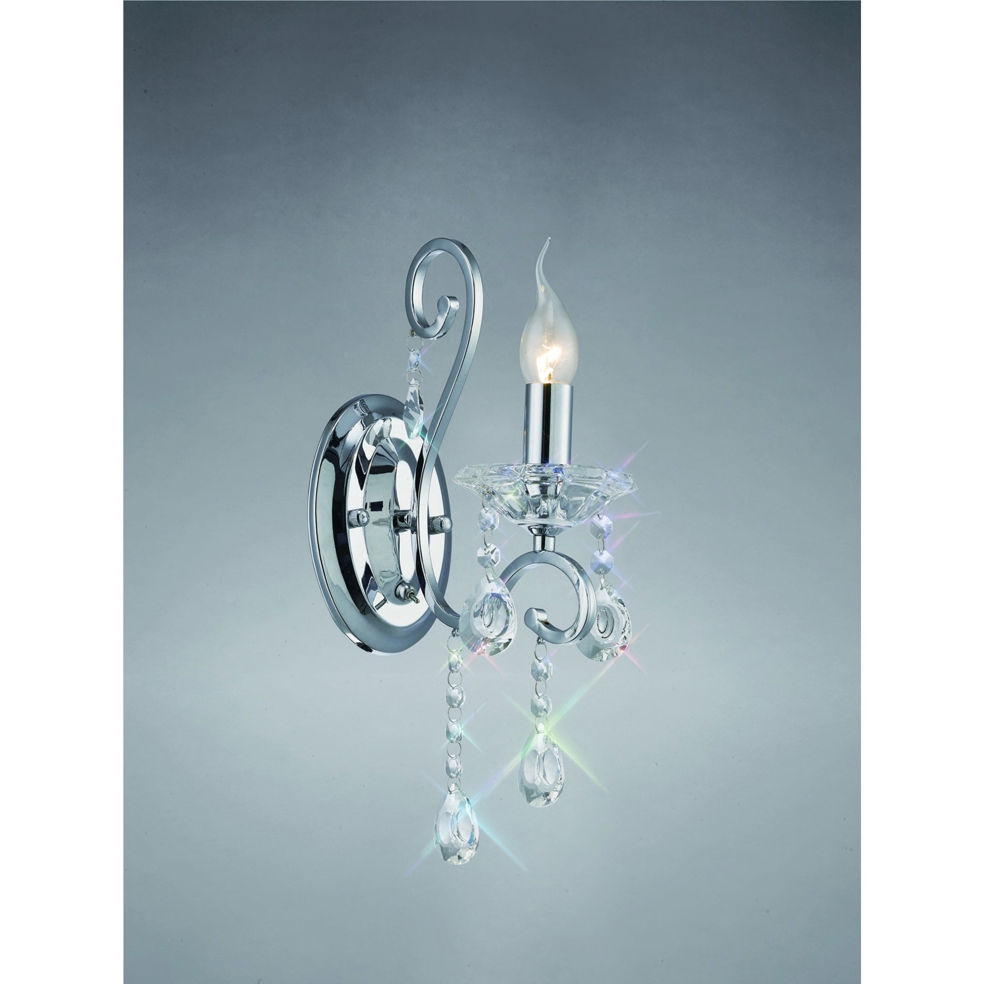 Diyas IL31361 Vela Wall Light Switched 1 Light Polished Chrome/Crystal