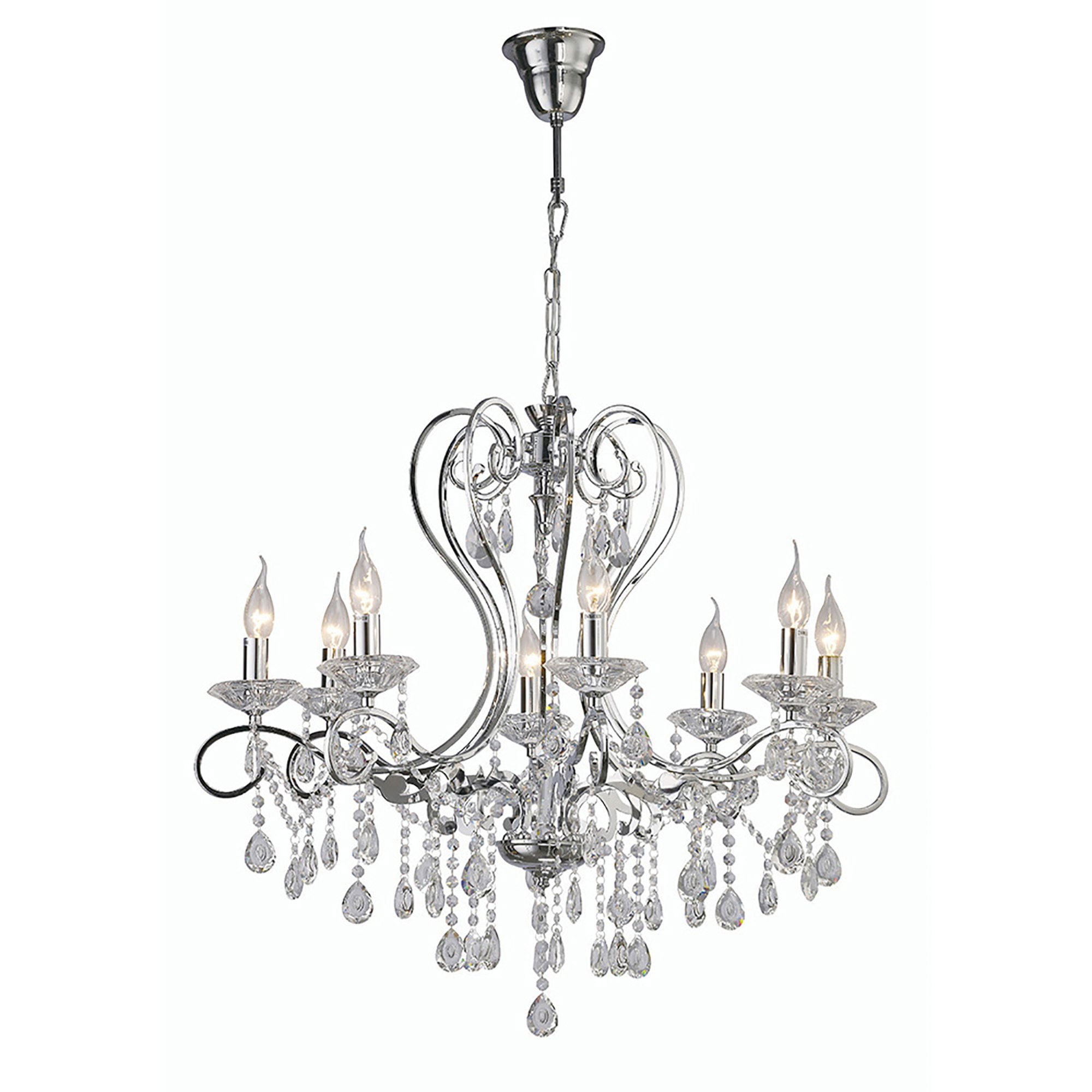 Diyas IL31368 Vela Pendant 8 Light Polished Chrome/Crystal