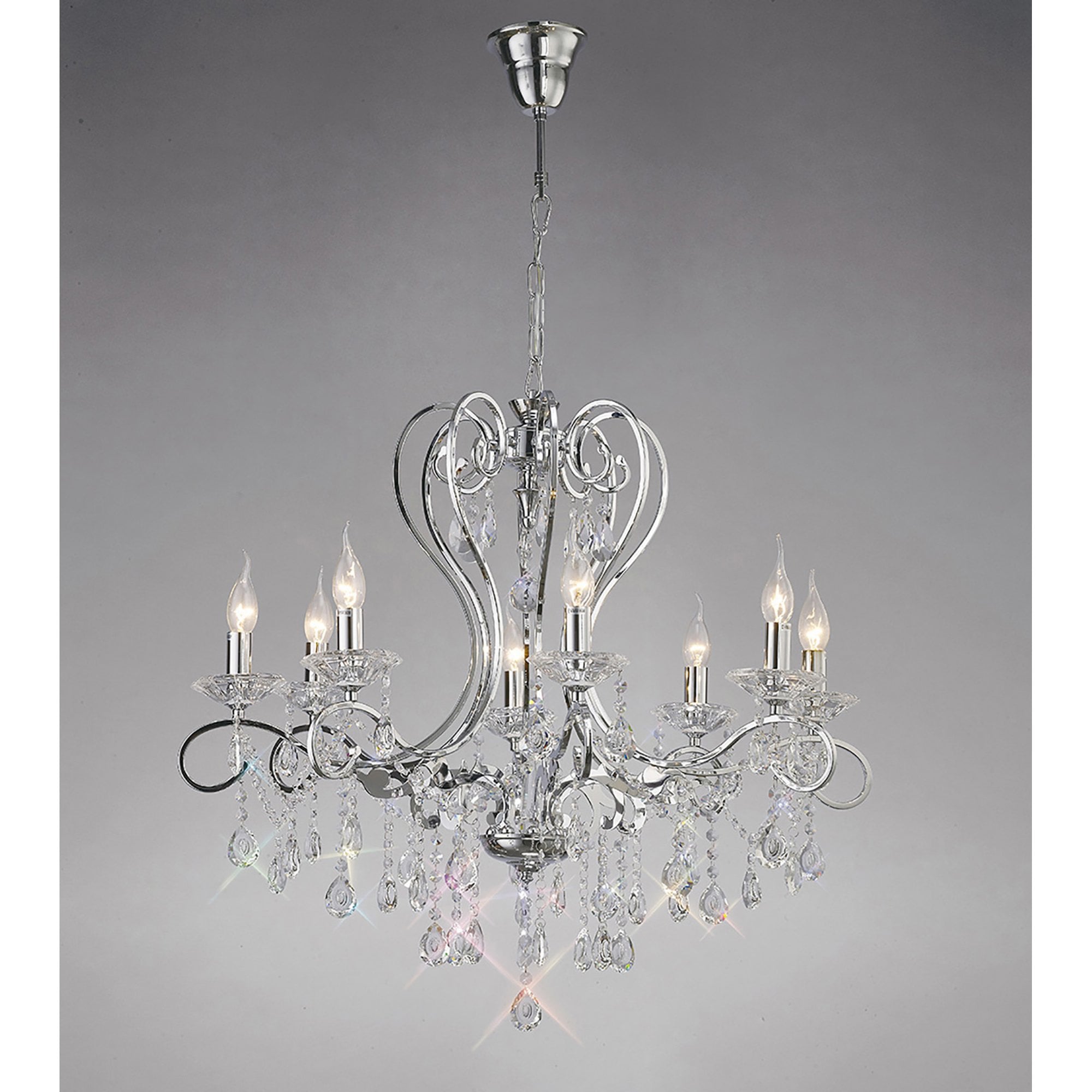 Diyas IL31368 Vela Pendant 8 Light Polished Chrome/Crystal
