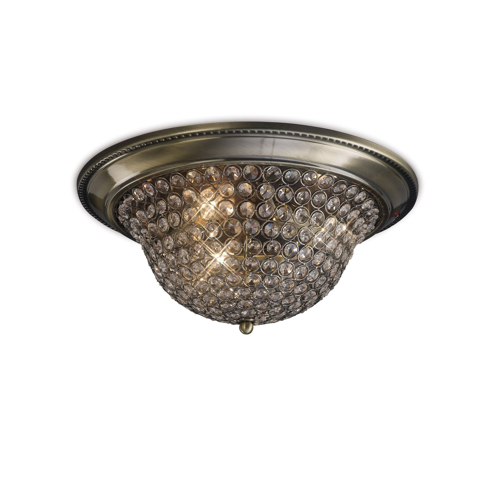 Diyas IL31132 Paloma Ceiling Large 3 Light Antique Brass/Crystal