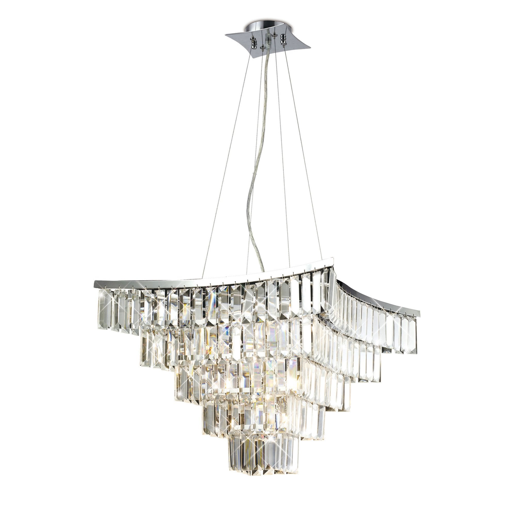 Diyas IL30643 Gianni Pendant 9 Light Polished Chrome/Crystal