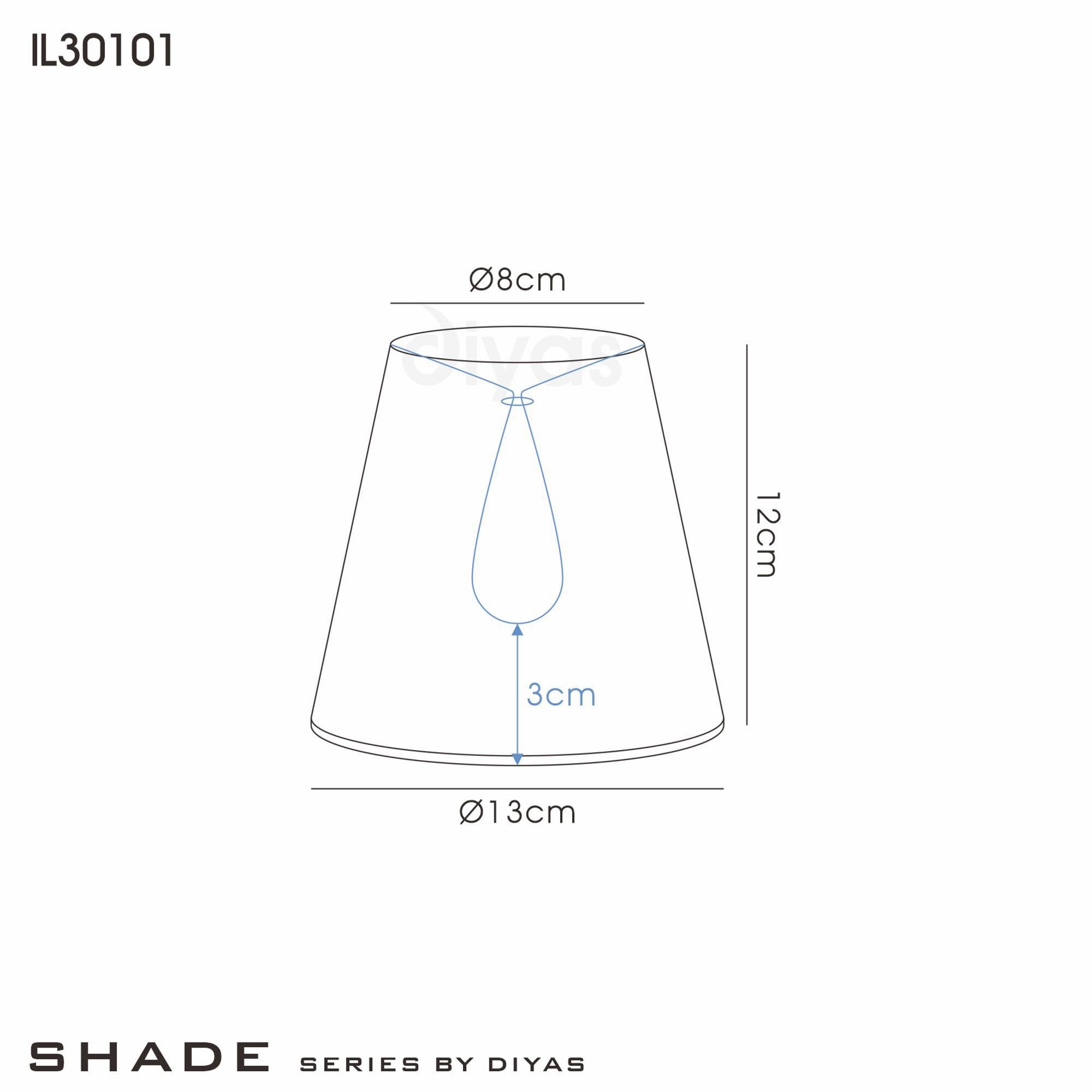 Diyas IL30101 Clip-On Shade - Clear Crystal Effect Vinyl - 8/13cm - Shade Only