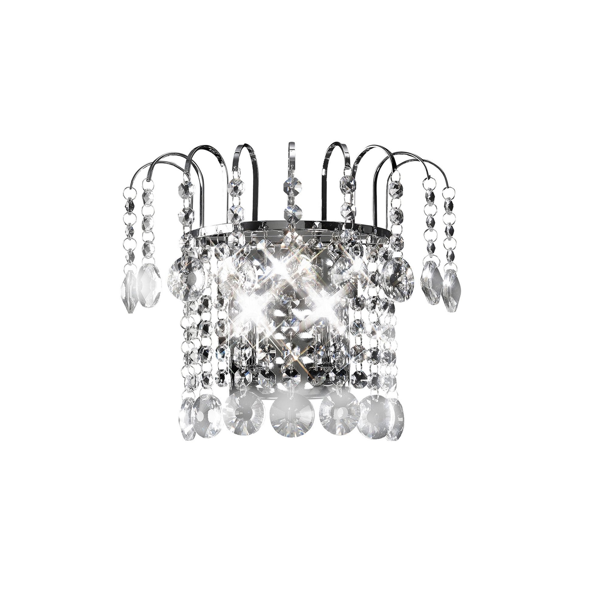 Diyas IL31052 Rosina Wall Light Switched 2 Light Polished Chrome/Crystal