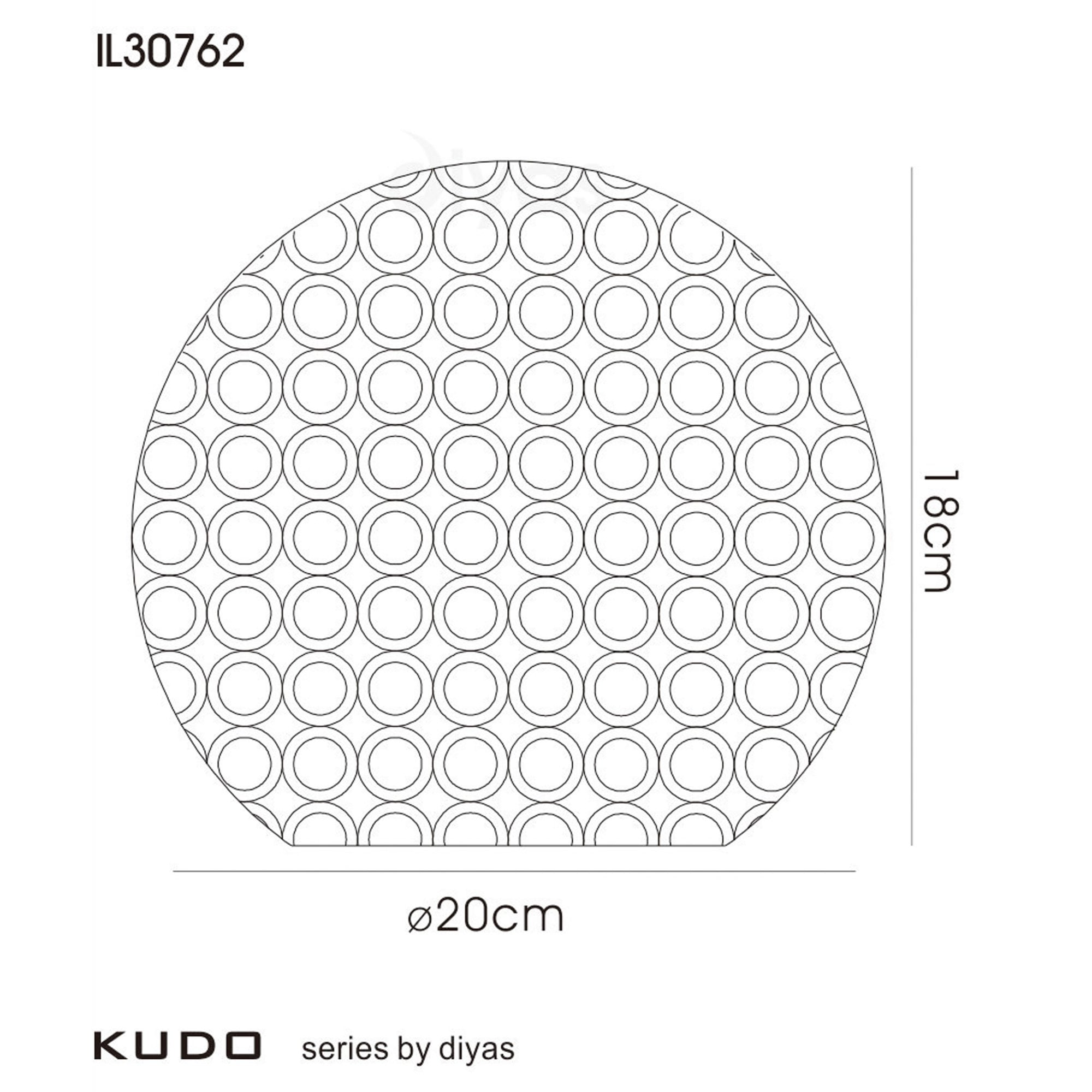 Diyas IL30762 Kudo Ball Shade - French Gold/Crystal - 20cm - Shade Only