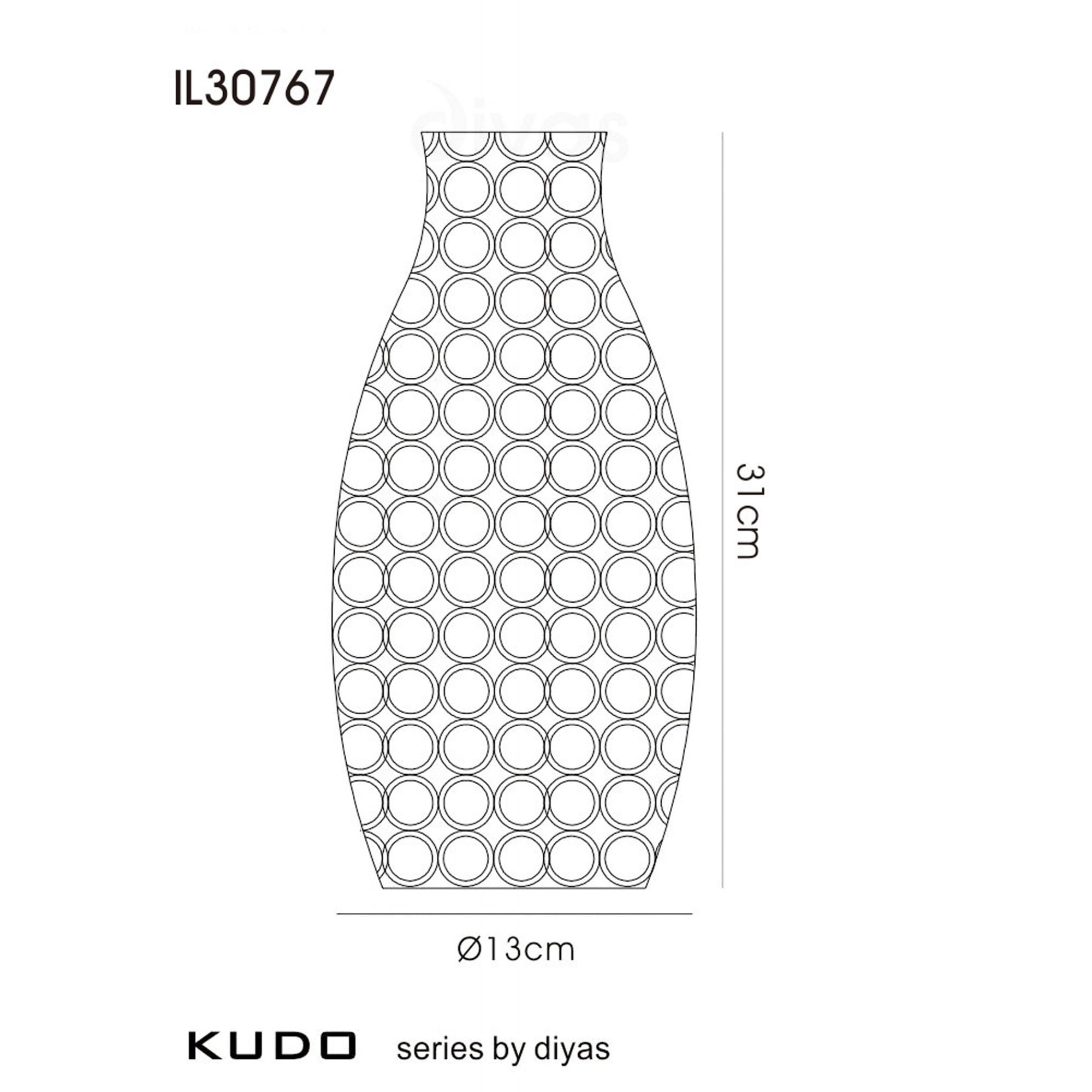 Diyas IL30767 Kudo Drum Shade - French Gold/Crystal - 13cm - Shade Only