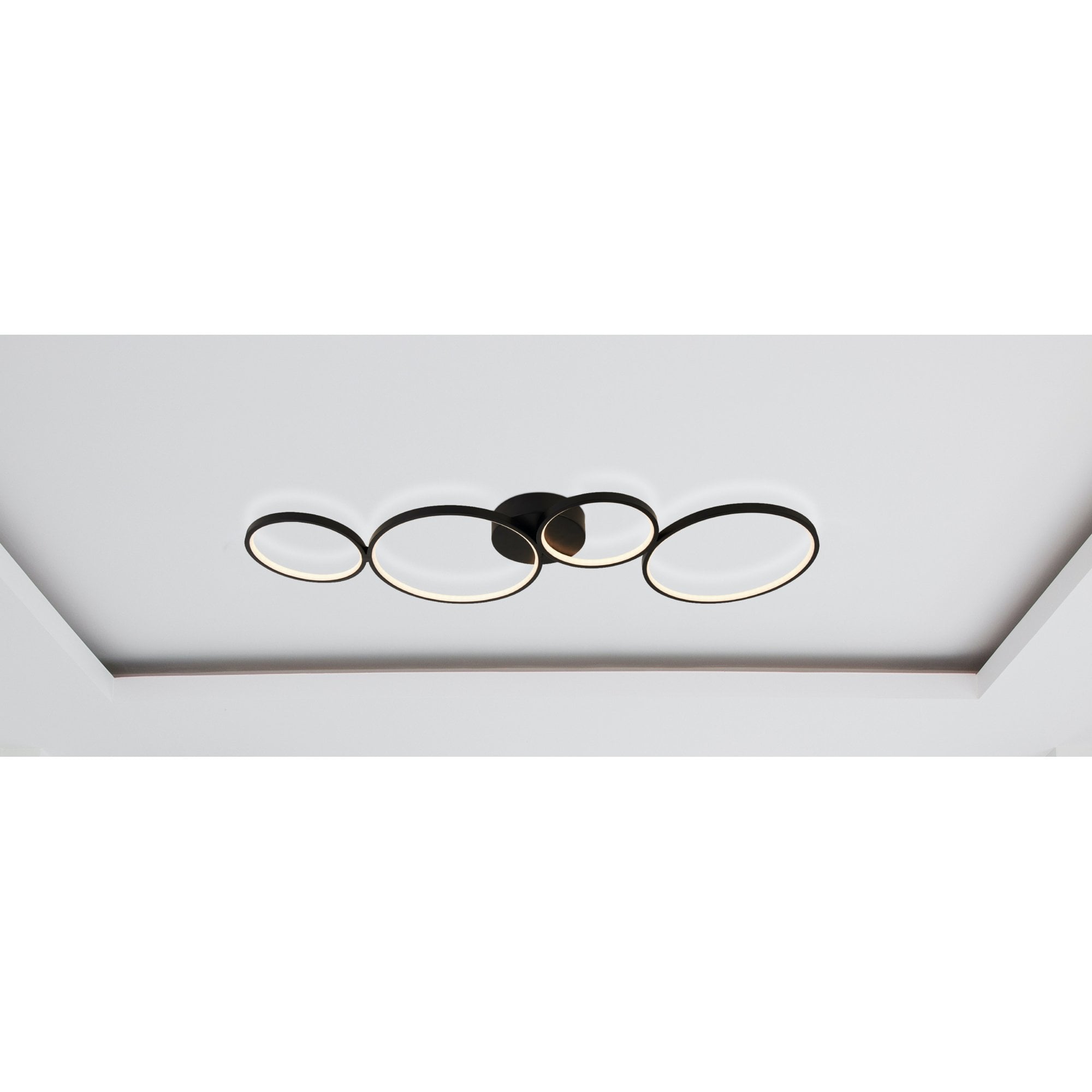 Searchlight Cantsfield 4 Light LED Ring Flush Ceiling Light - Matt Black