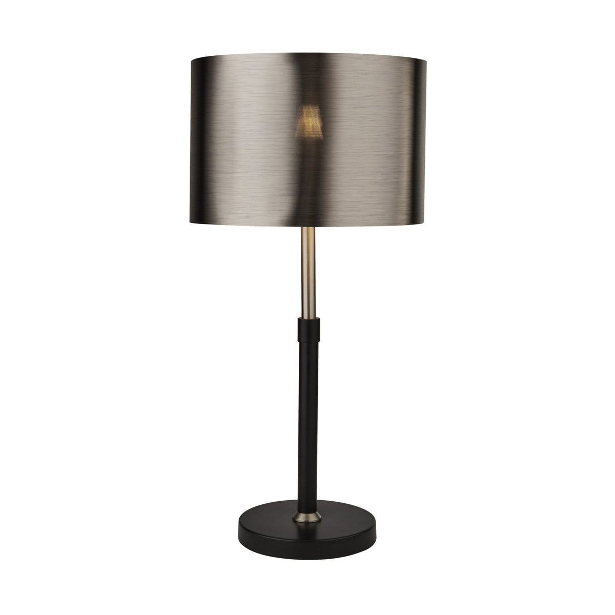 Searchlight Radcliffe Single Table Lamp - Black, Satin Silver & Chrome