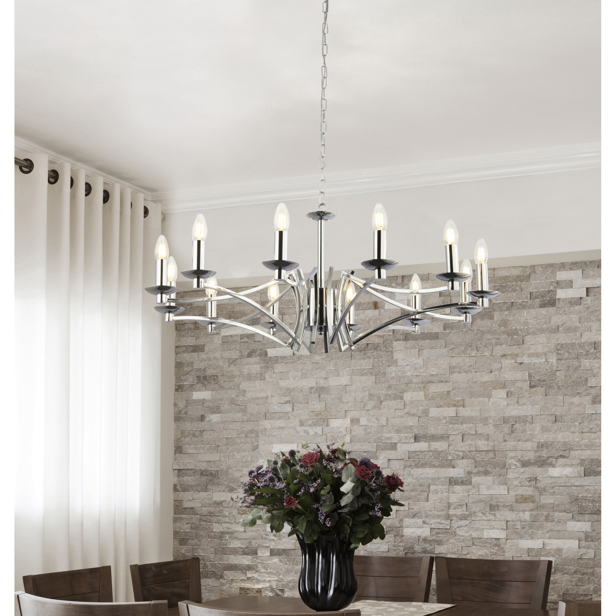 Searchlight Arley 12 Light Ceiling Pendant - Chrome