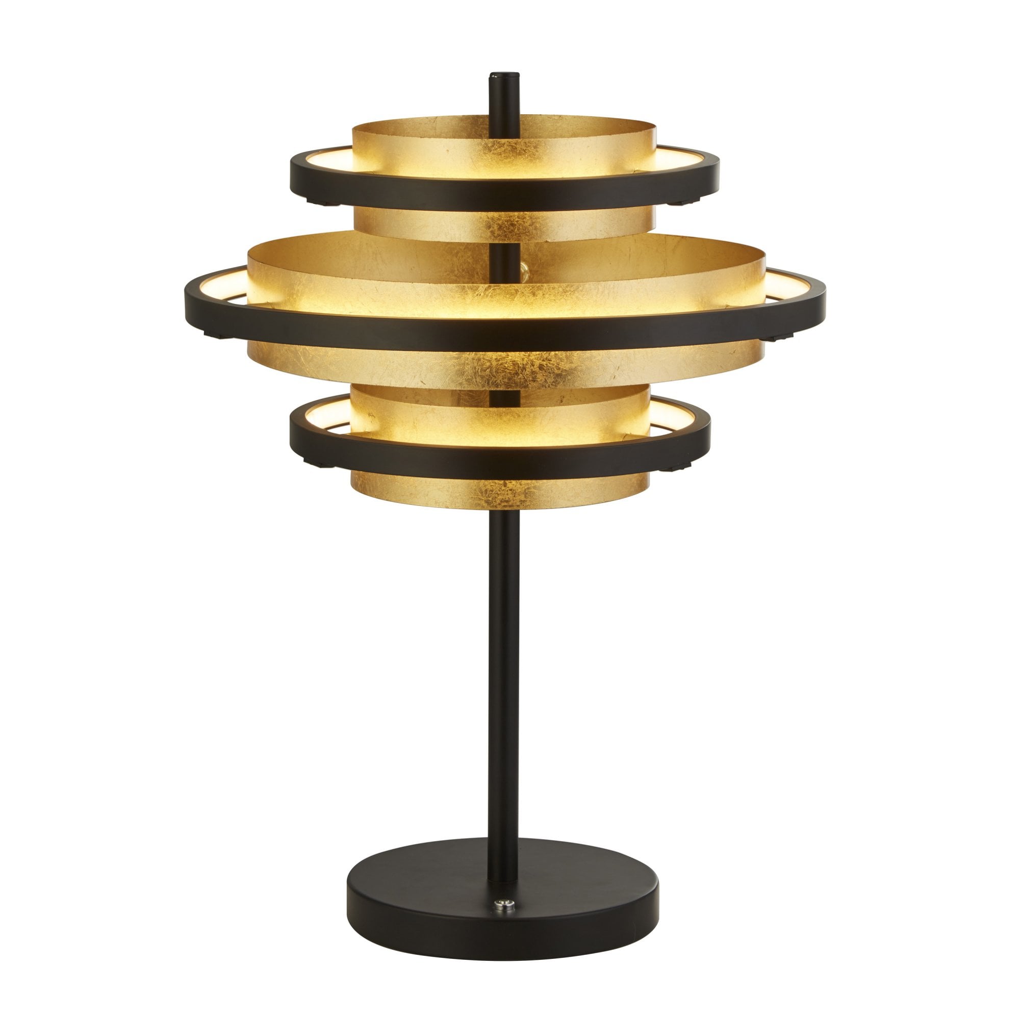 Searchlight Hankin 3 Light LED Table Lamp - Black & Gold Leaf