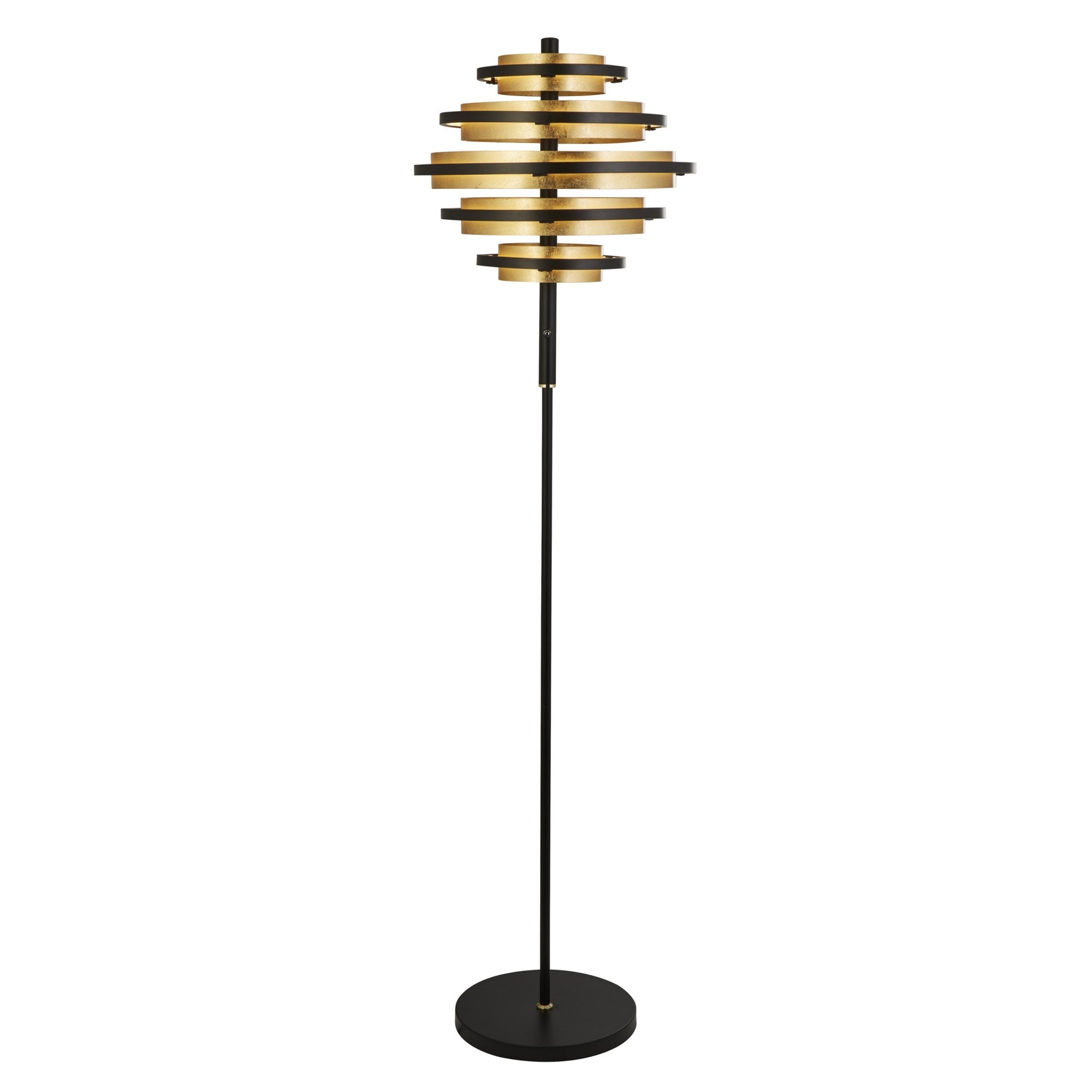 Searchlight Hankin 5 Light LED Floor Lamp - Black & Gold Leaf