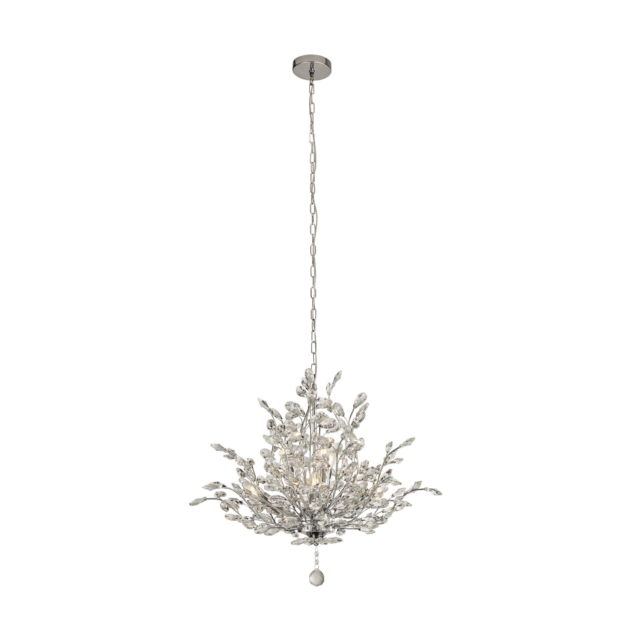 Searchlight Byford 7 Light Ceiling Pendant - Chrome & Crystal Glass