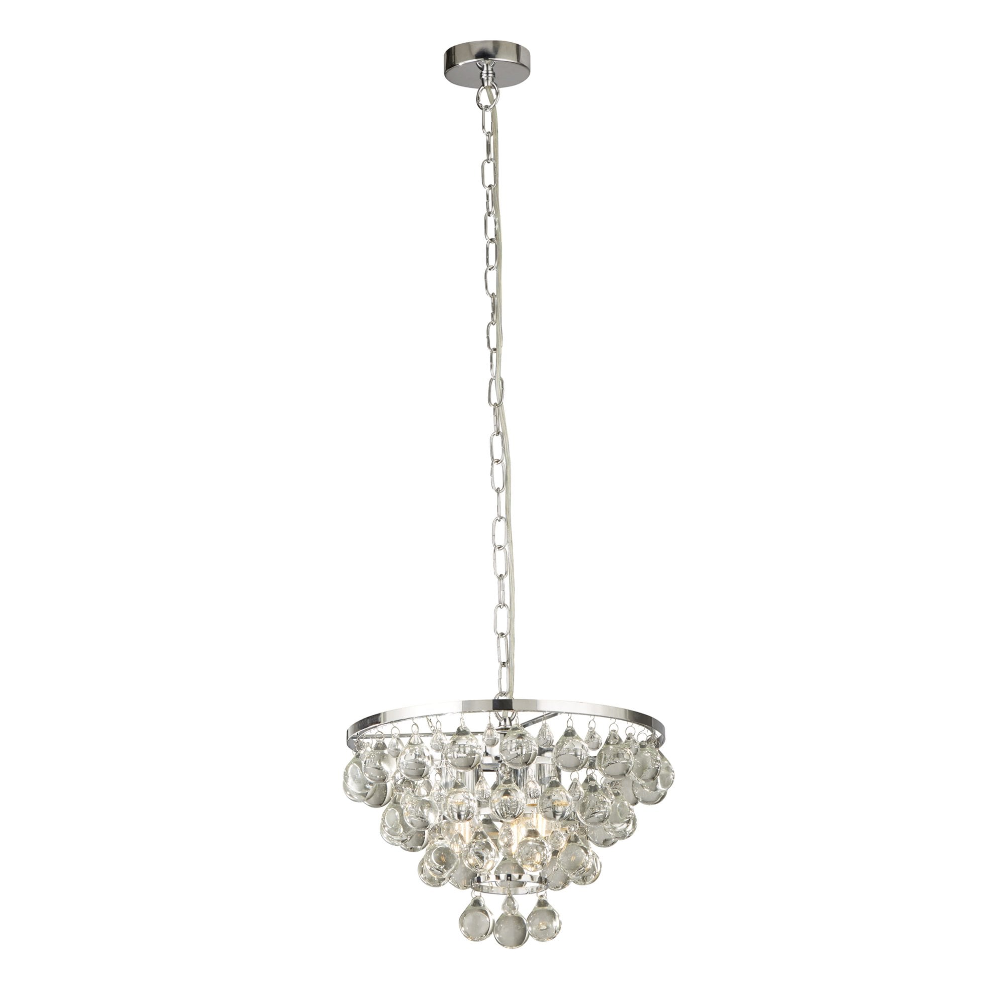 Searchlight Mellon 4 Light Pendant - Chrome & Rain Drop Glass