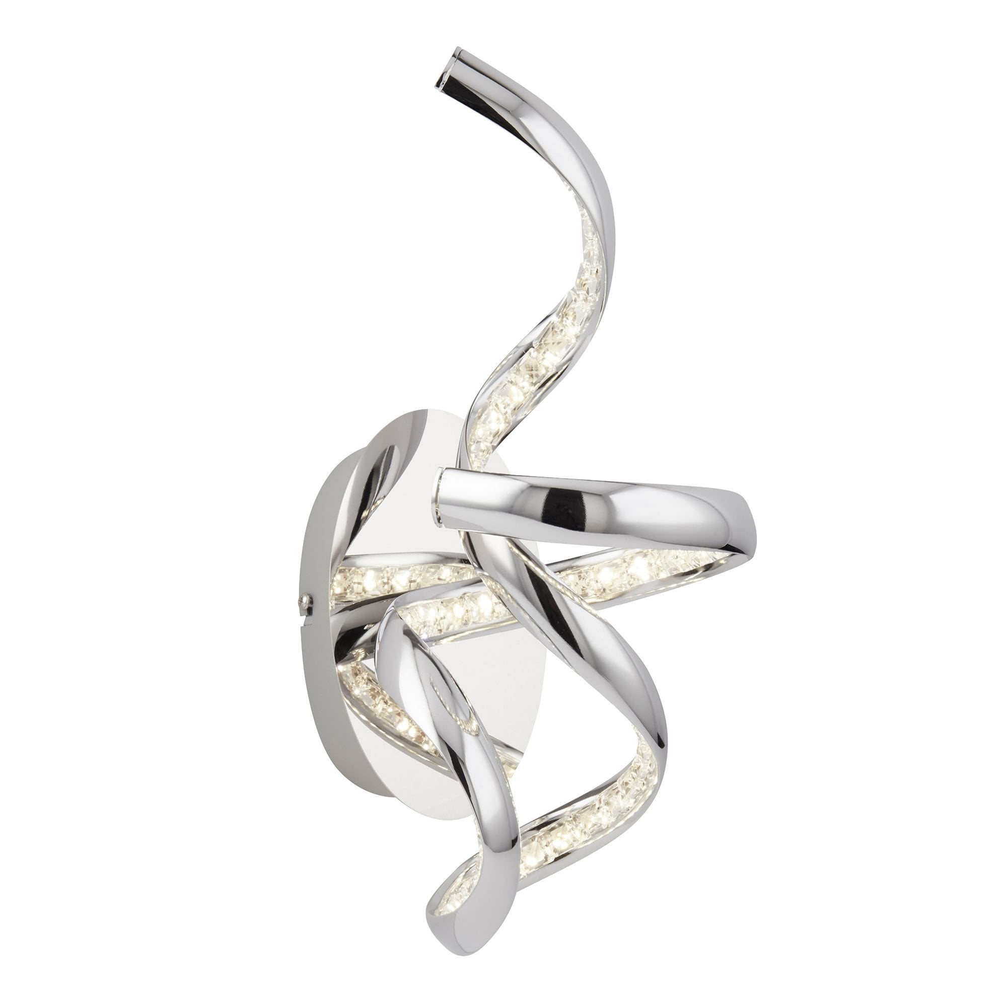 Searchlight Tennyson LED Wall Light - Chrome & Clear Crystal