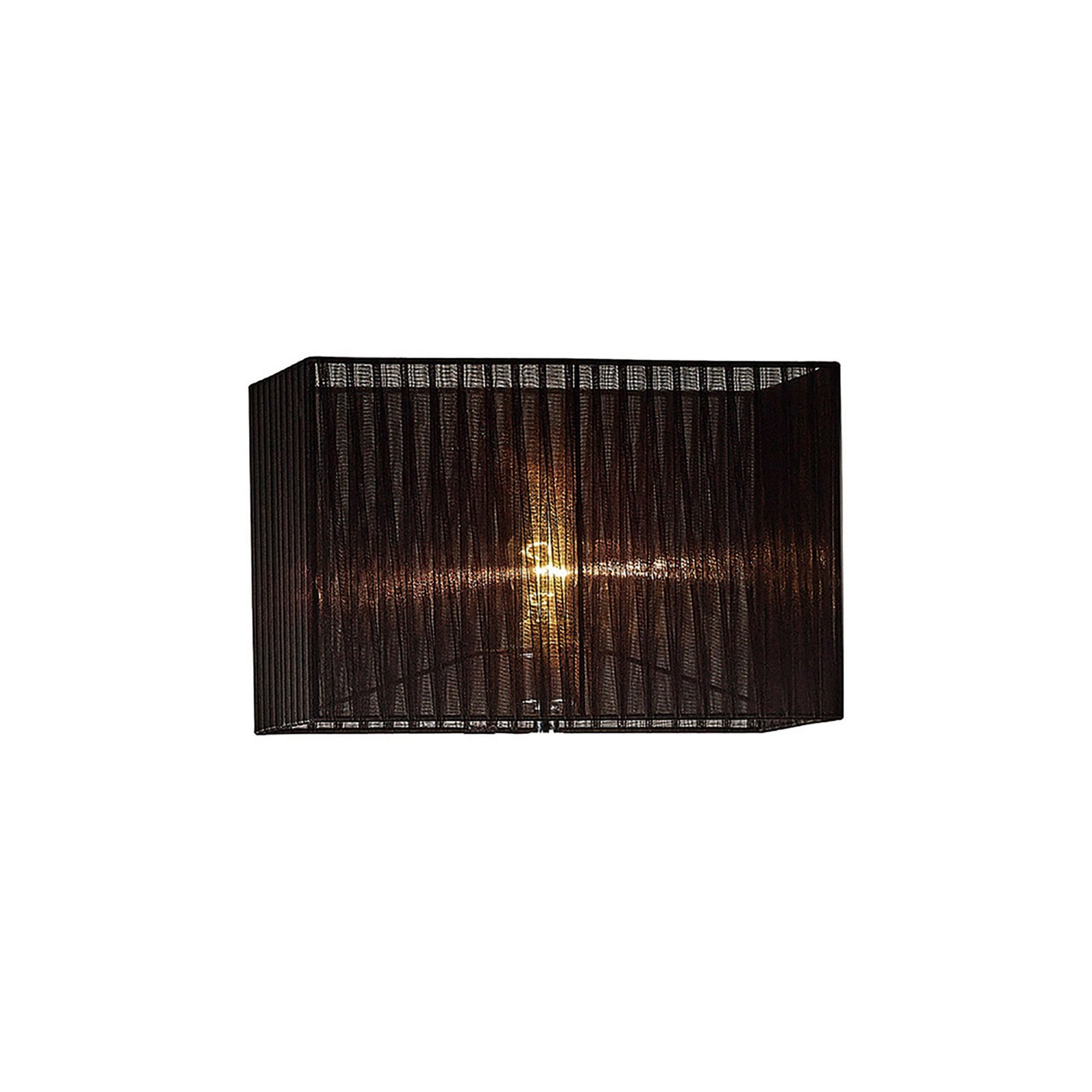 Diyas ILS31727 Florence Rectangle Organza Shade - 21cm, Black, For Floor Lamp - Shade Only