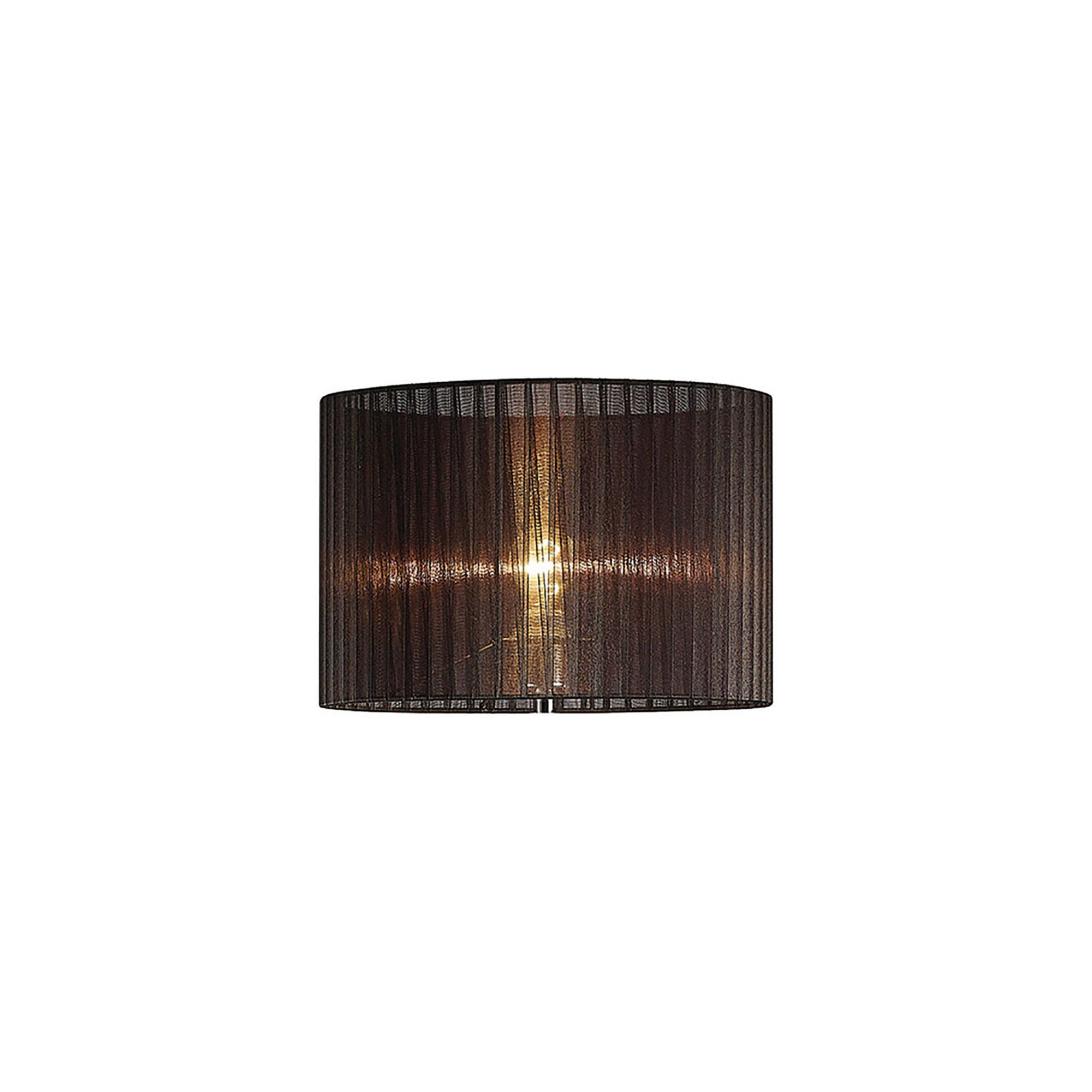 Diyas ILS31725 Florence Round Organza Shade - Black 38cm Suitable For Floor Lamp - Shade Only