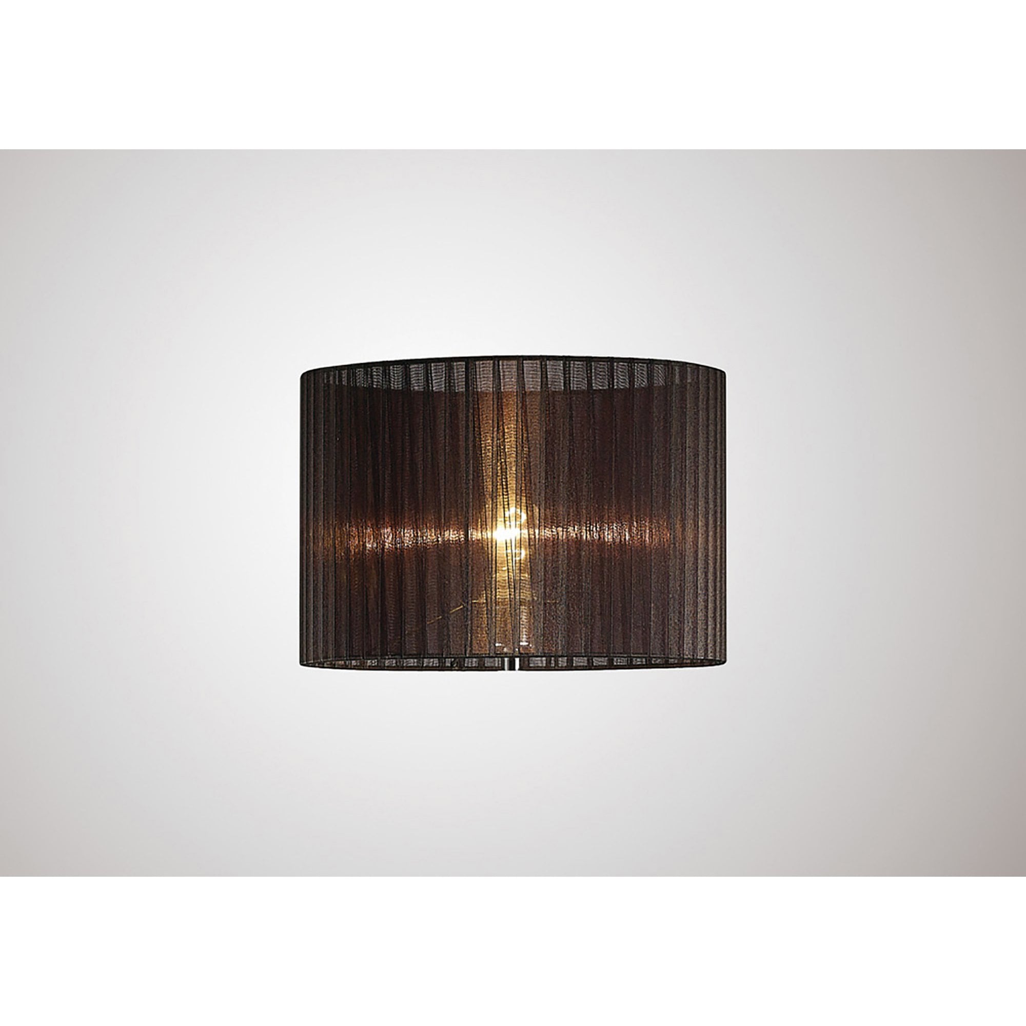 Diyas ILS31725 Florence Round Organza Shade - Black 38cm Suitable For Floor Lamp - Shade Only
