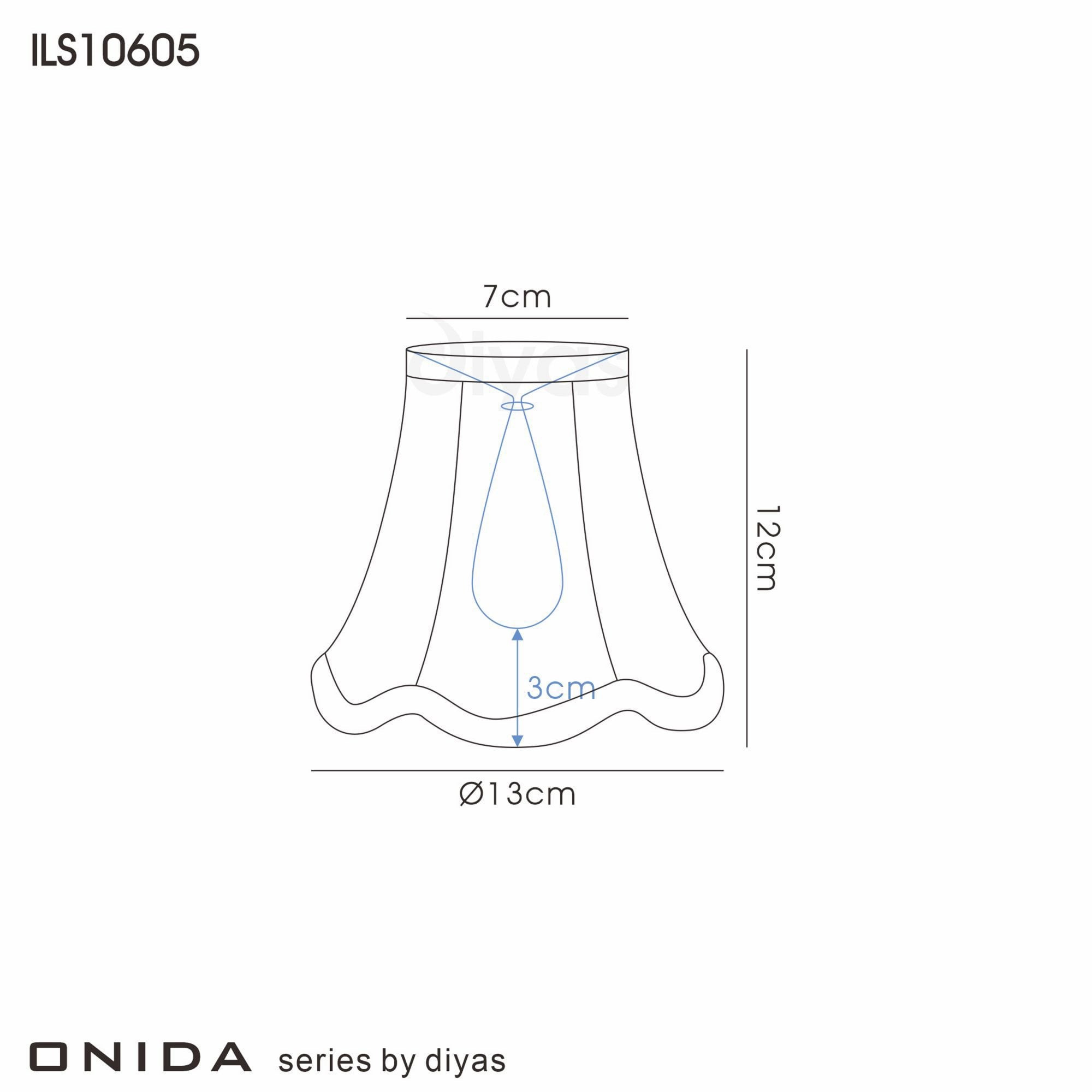 Diyas ILS10605 Onida Clip-On Fabric Shade - Cream 7/13cm - Shade Only