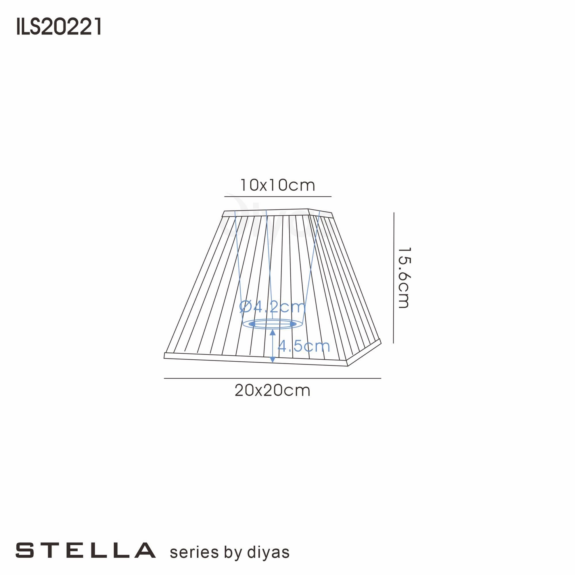 Diyas ILS20221 Leela Square Pleated Fabric Shade - Black 10/20cm - Shade Only