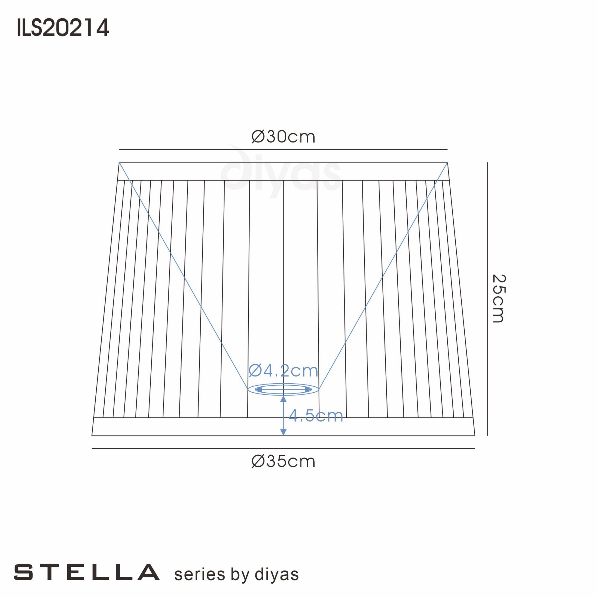 Diyas ILS20214 Stella Round Shade - White 30/35cm - Shade Only