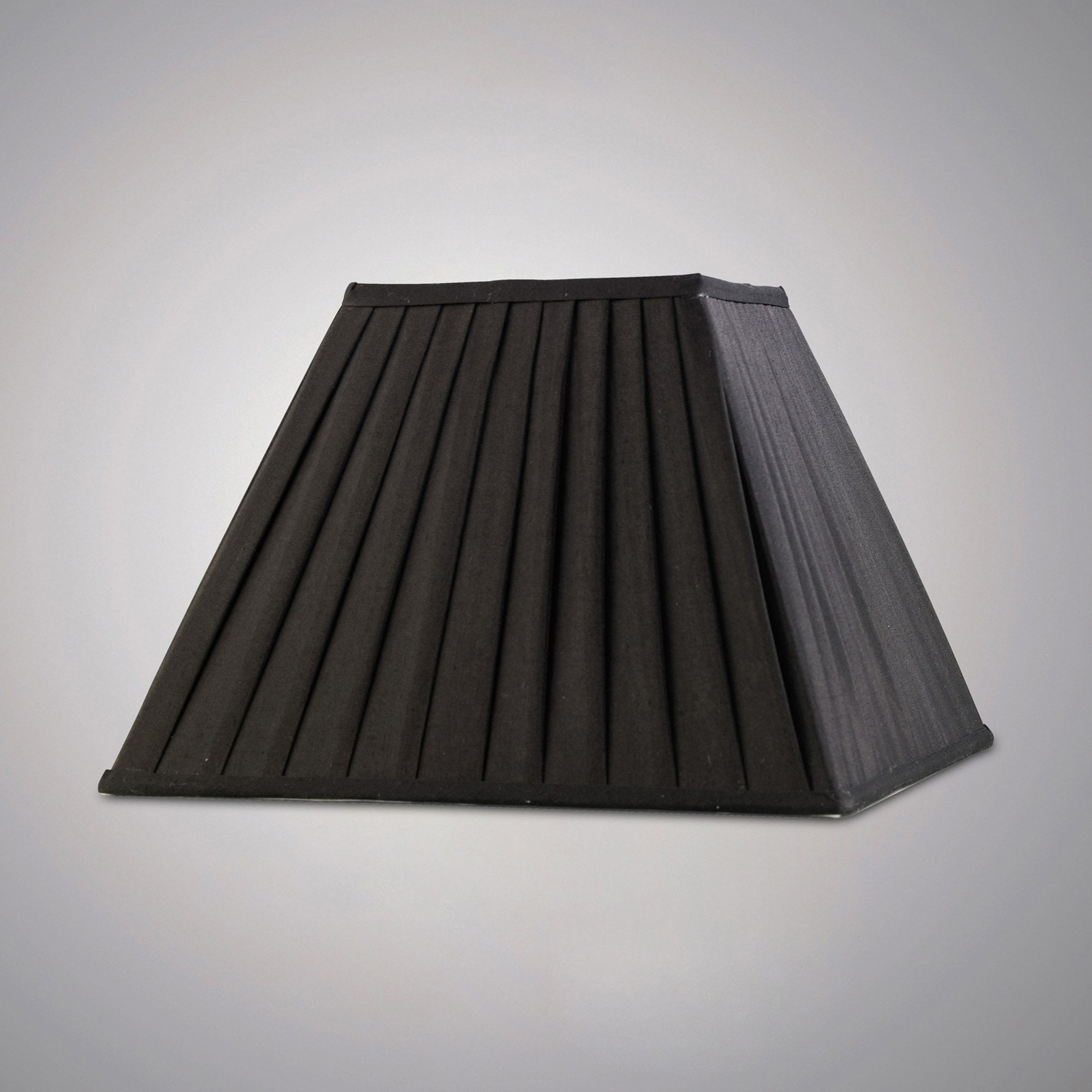 Diyas ILS20224 Leela Square Pleated Fabric Shade - Black 17.5/35cm - Shade Only