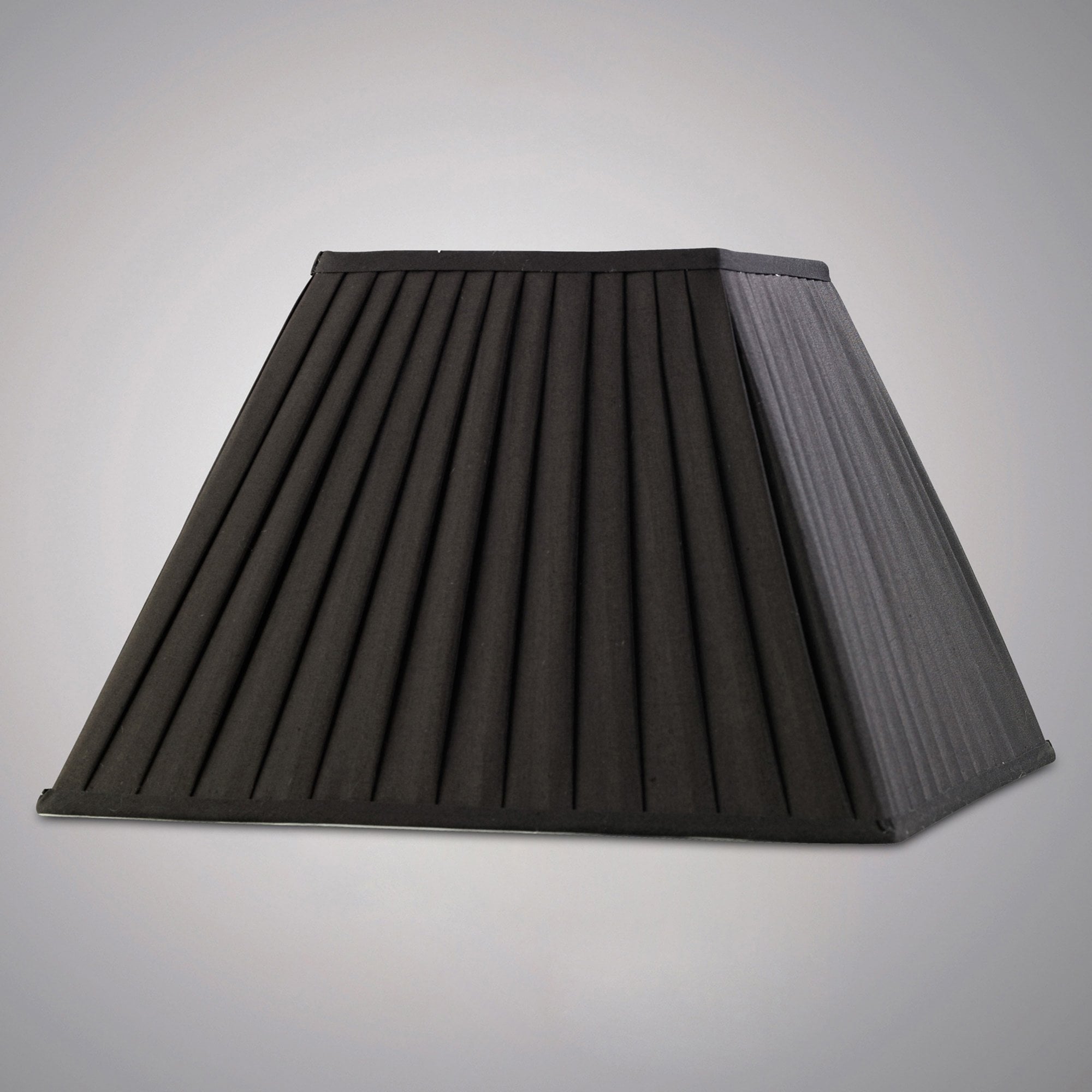 Diyas ILS20225 Leela Square Pleated Fabric Shade - Black 20/40cm - Shade Only