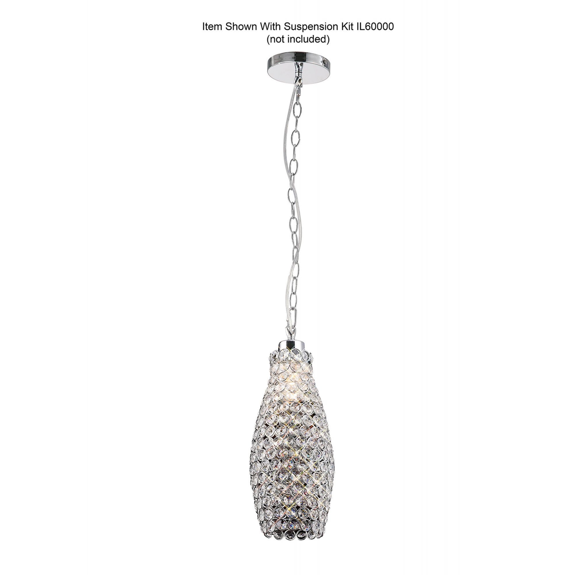 Diyas IL60005 Kudo Crystal Drum Shade - Polished Chrome/Crystal - 13cm - Shade Only