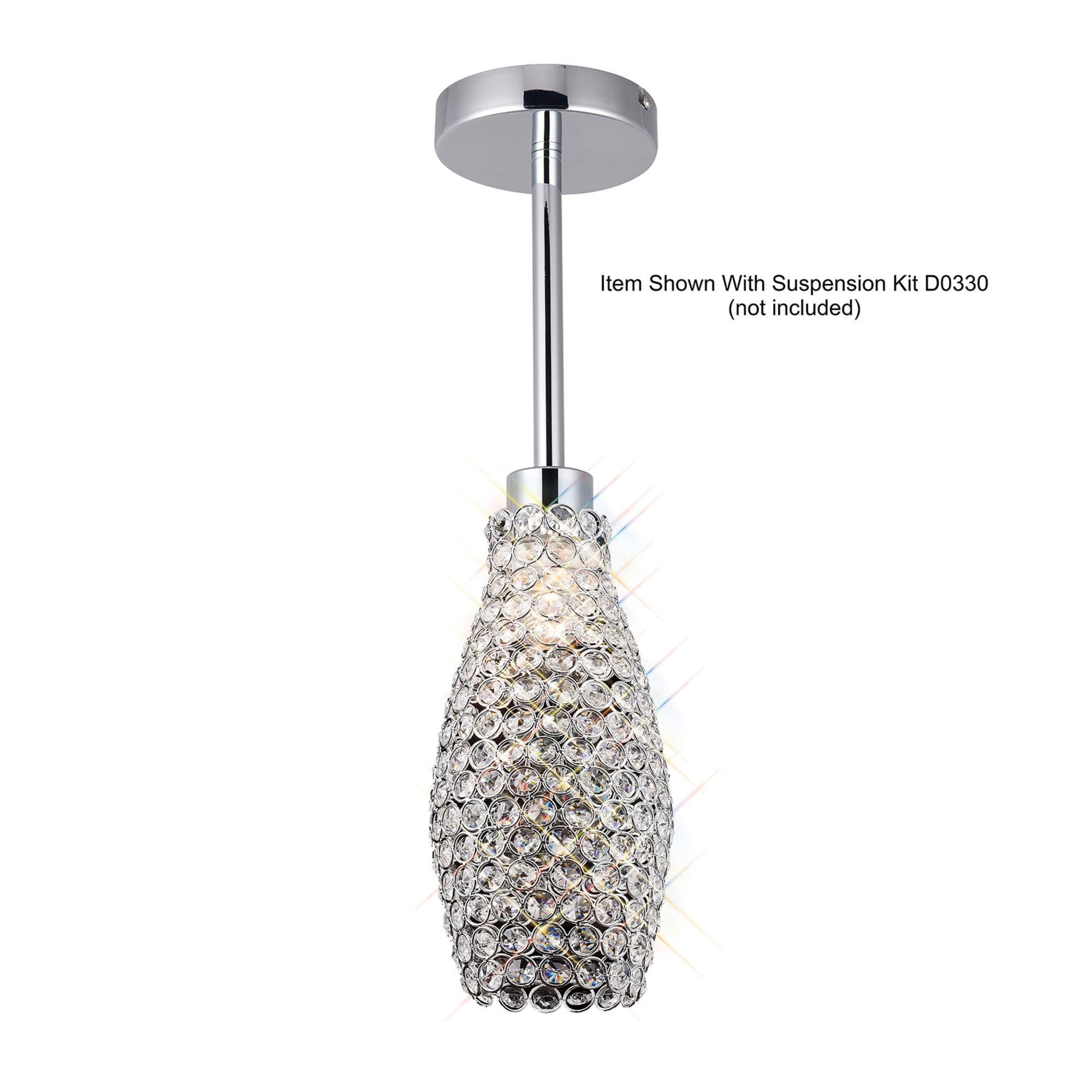 Diyas IL60005 Kudo Crystal Drum Shade - Polished Chrome/Crystal - 13cm - Shade Only