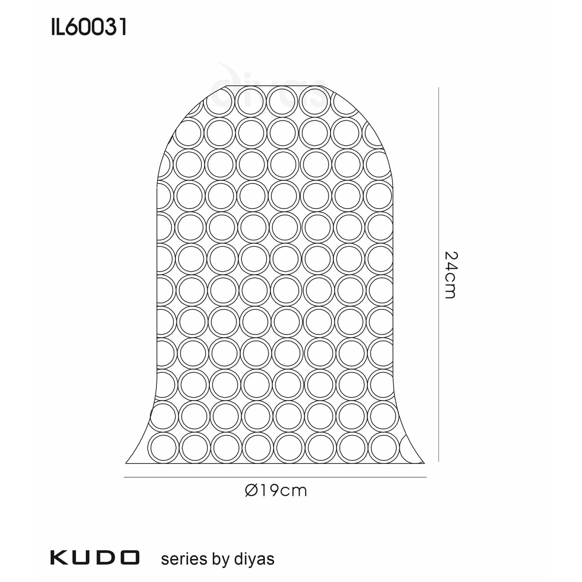 Diyas IL60031 Kudo Crystal Bell Shade - Antique Brass/Crystal - 19cm - Shade Only