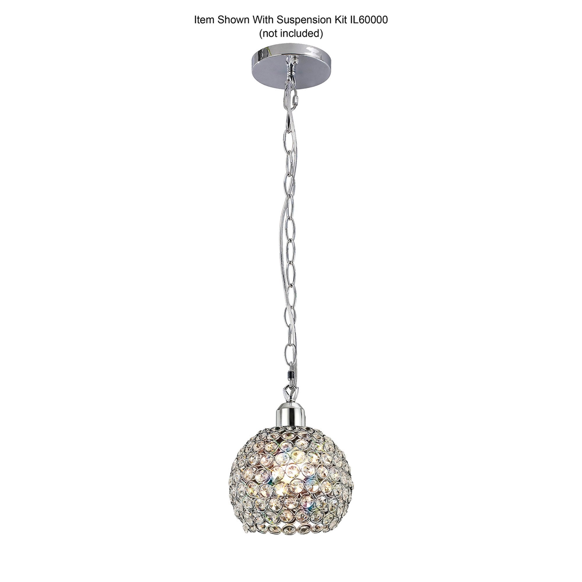 Diyas IL60004 Kudo Ball Shade - Polished Chrome/Crystal - 15cm - Shade Only