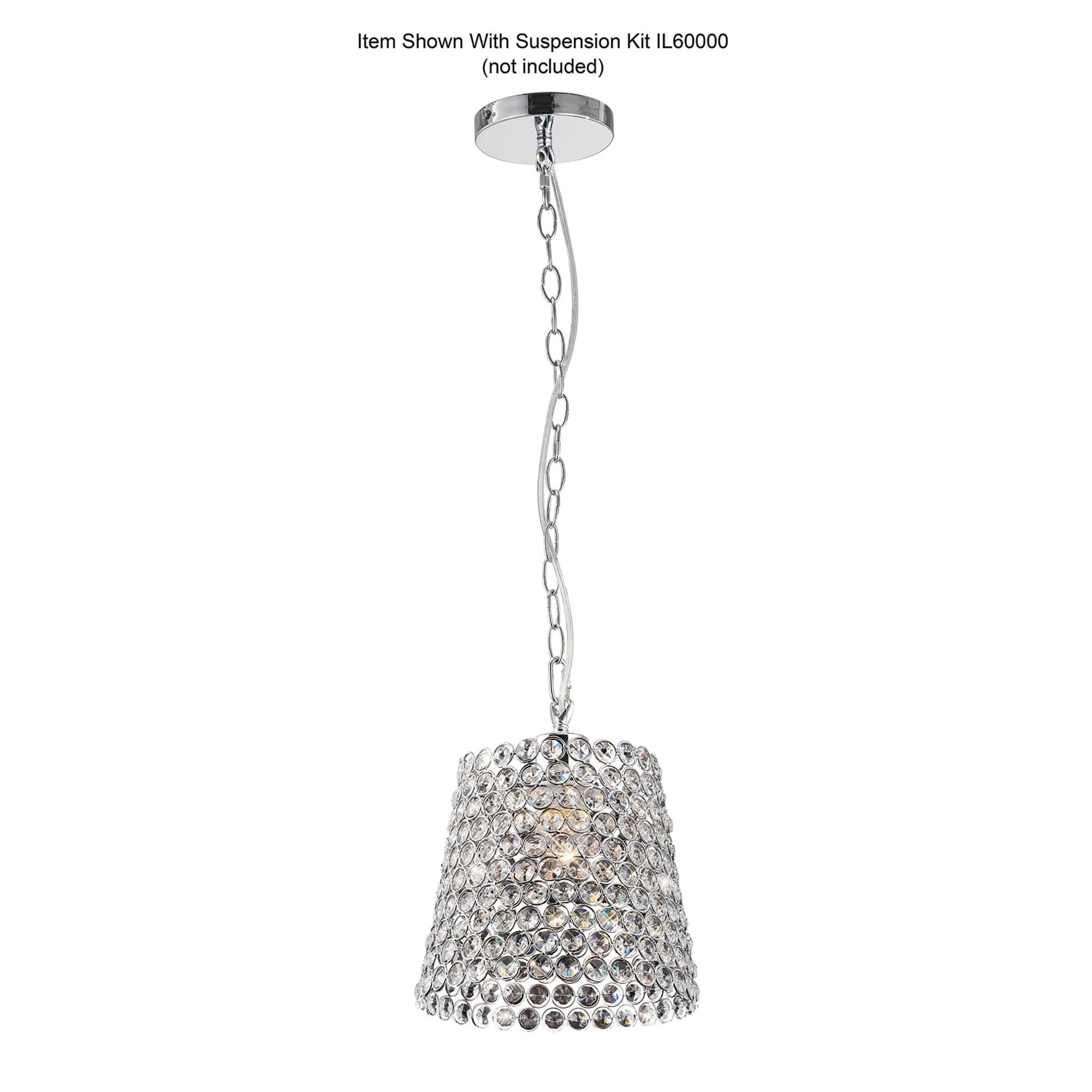 Diyas IL60008 Kudo Crystal Lamp Shade -  Polished Chrome/Crystal - 21cm - Shade Only