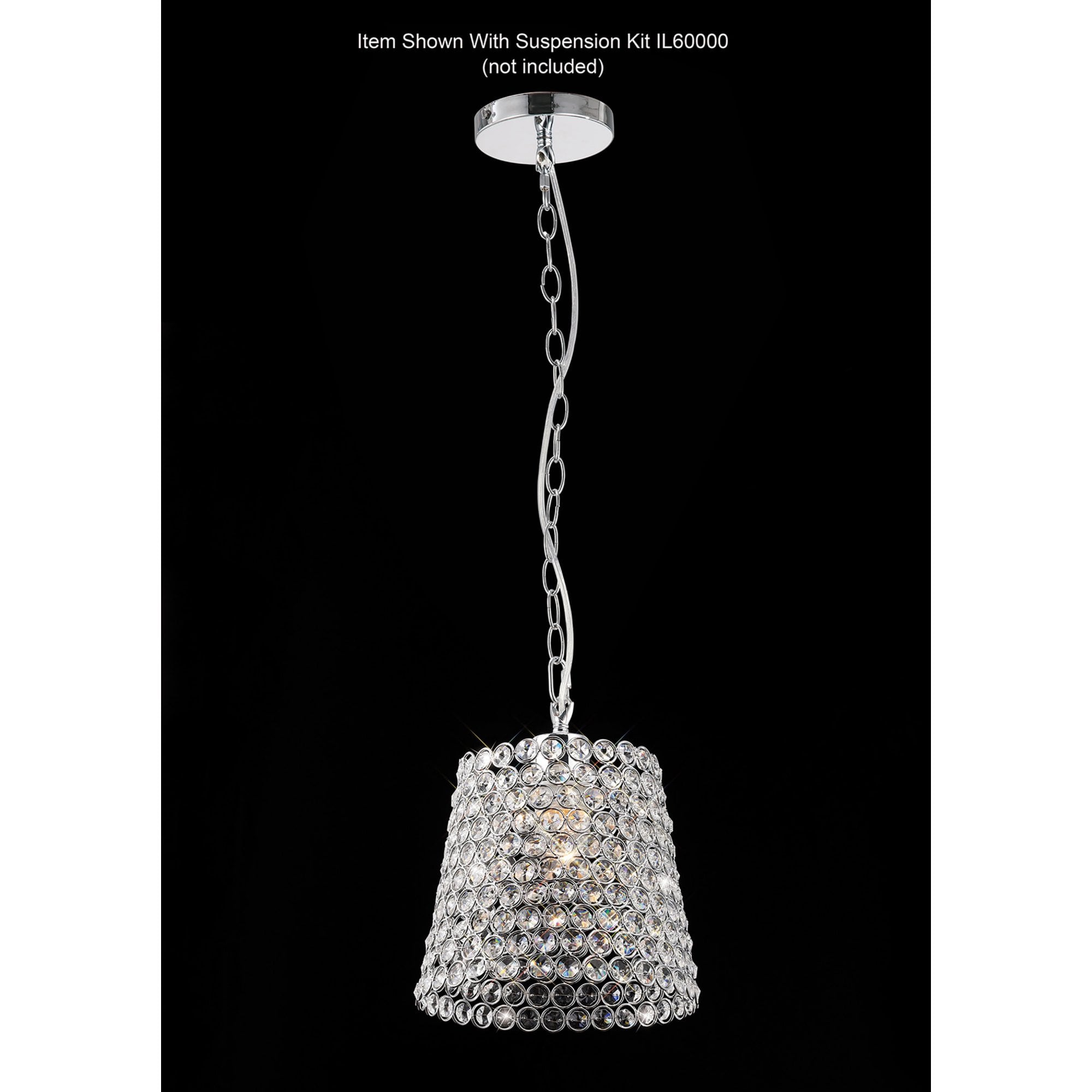 Diyas IL60008 Kudo Crystal Lamp Shade -  Polished Chrome/Crystal - 21cm - Shade Only