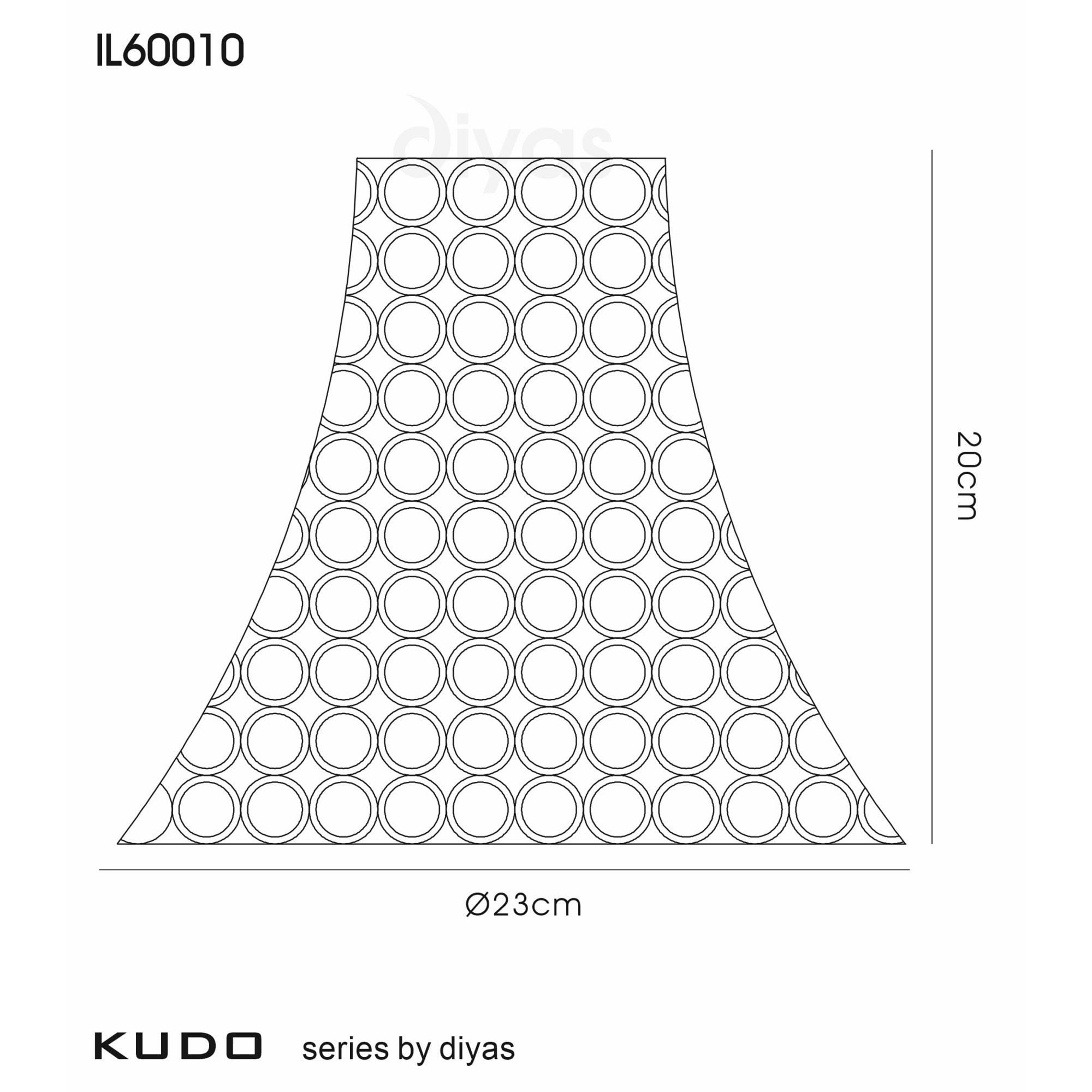 Diyas IL60010 Kudo Crystal Cone Shade -  Polished Chrome/Crystal - 23cm - Shade Only