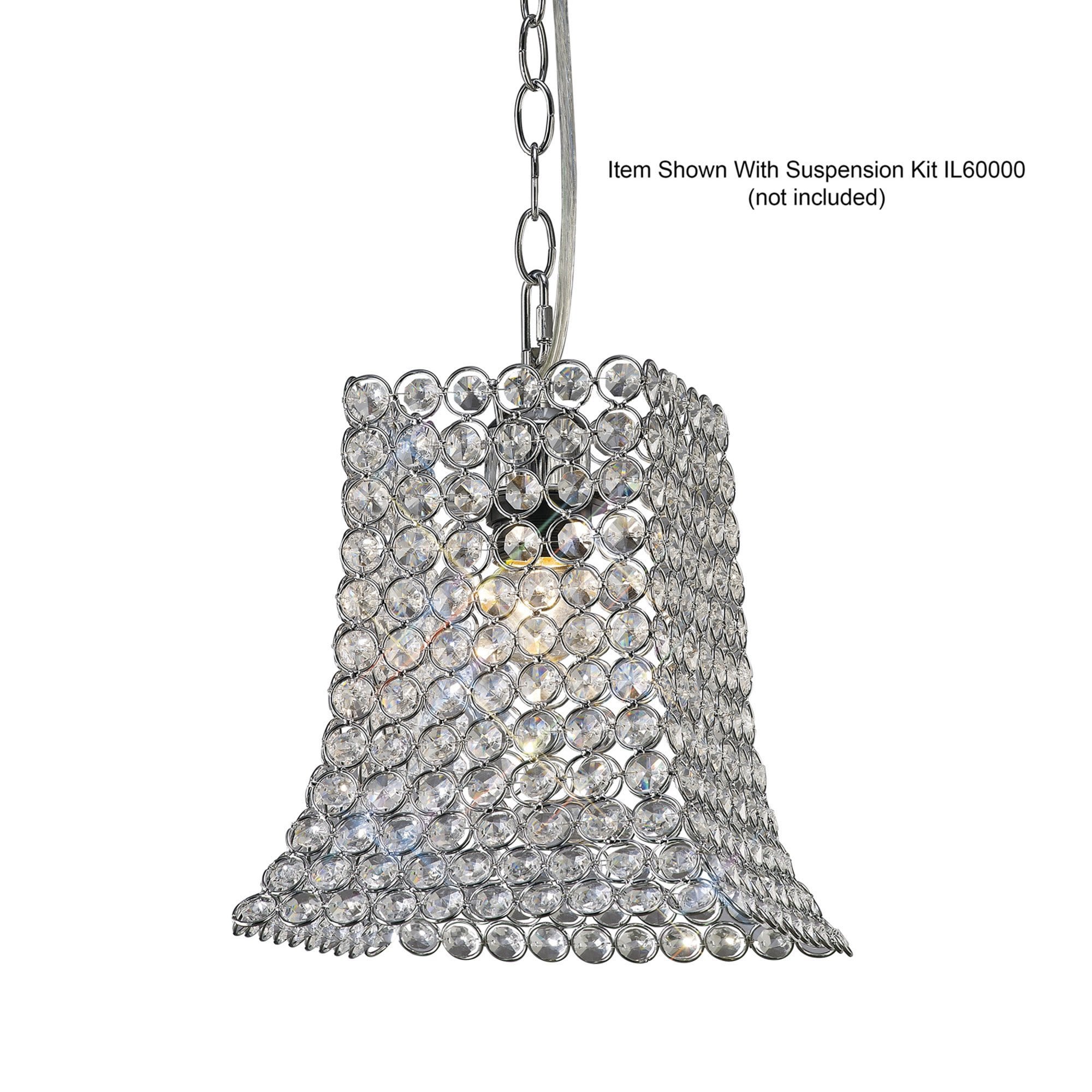 Diyas IL60019 Kudo Crystal Curved Trapezium Shade - Polished Chrome/Crystal - 22cm - Shade Only